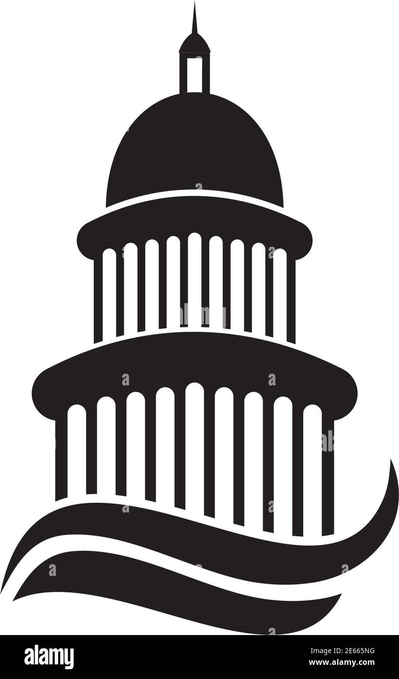 Capitol Gebäude Wahrzeichen Logo Design Inspiration Vektor Vorlage Stock Vektor