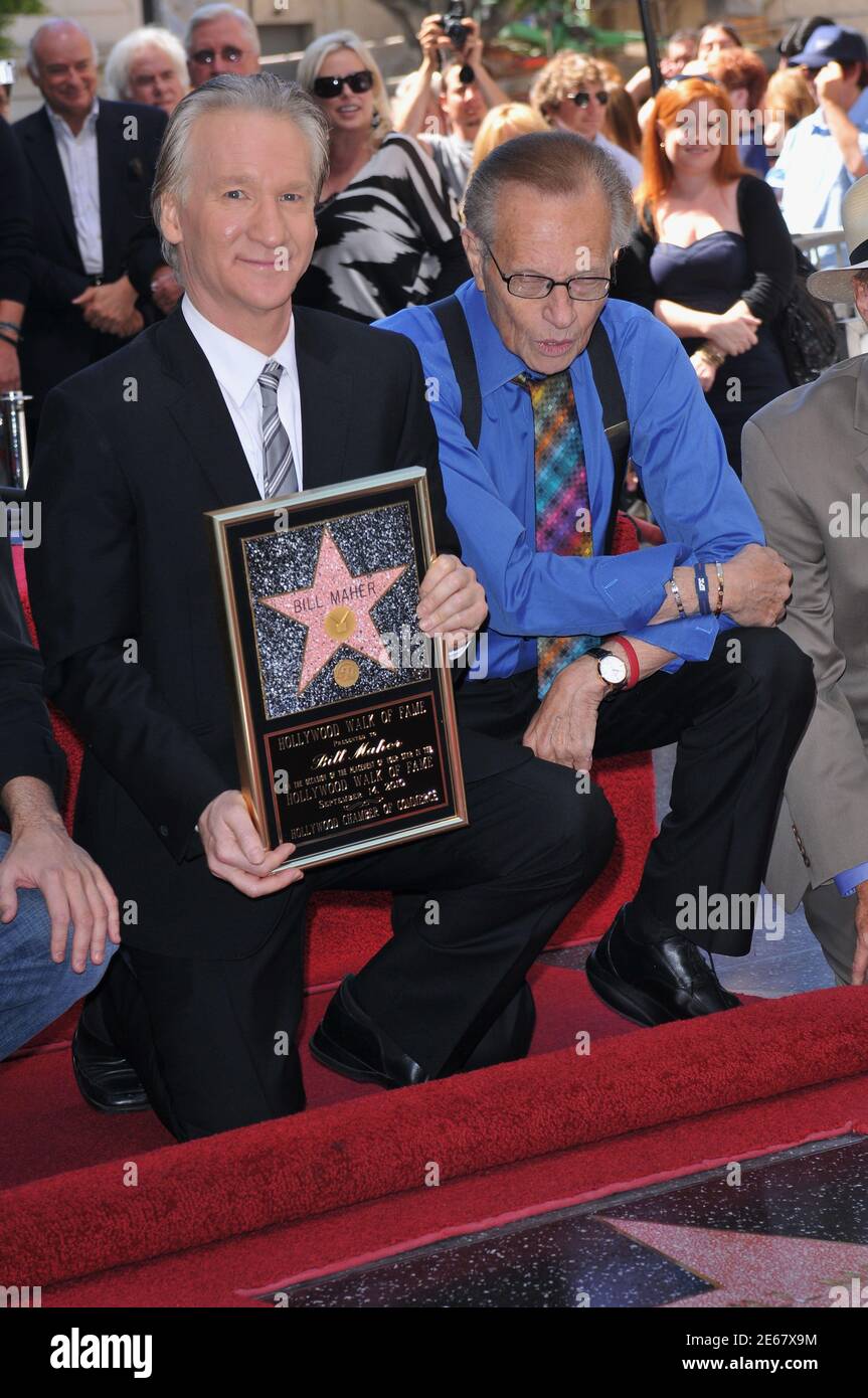 Los Angeles, USA. September 2010. BillMaher Star WOF 05 Larry King Credit: Tsuni/USA/Alamy Live News Stockfoto