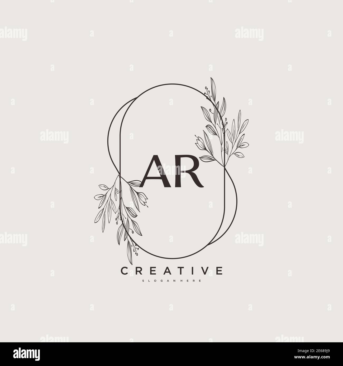 AR Beauty Vektor anfängliche Logo Art, Handschrift Logo der ursprünglichen Signatur, Hochzeit, Mode, Schmuck, Boutique, Blumen und botanische mit kreativen temp Stock Vektor