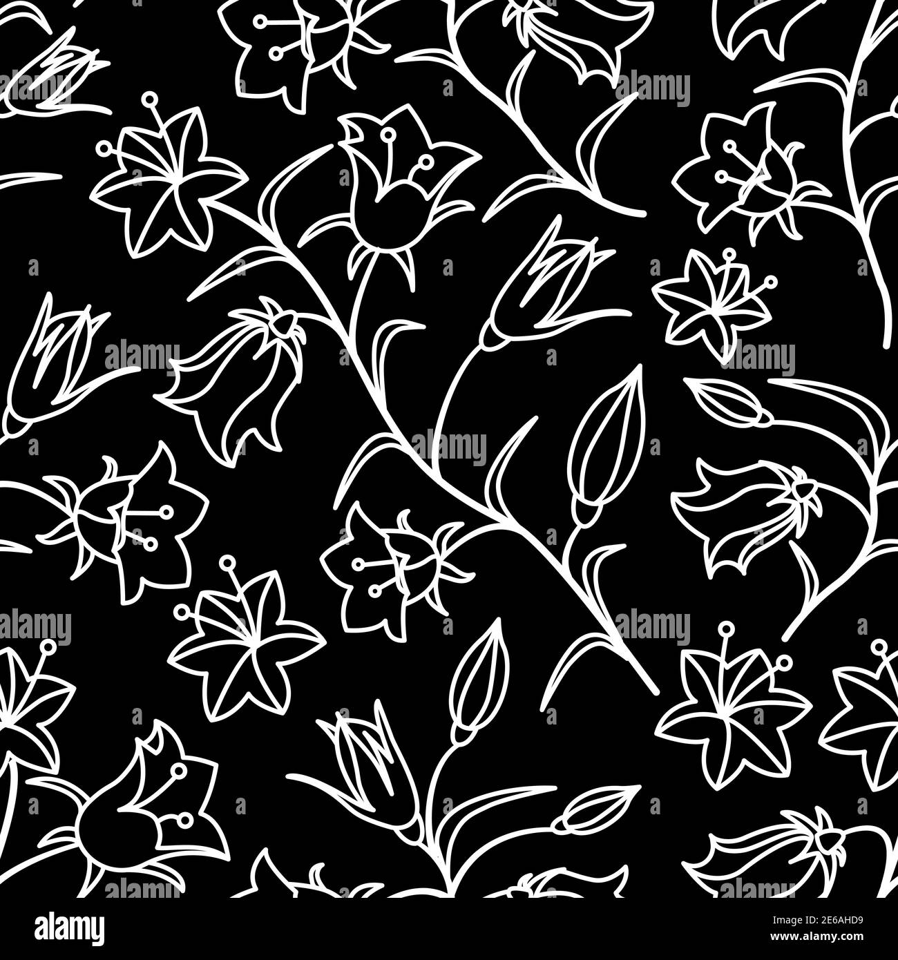 Ein nahtloses Muster mit den Farben der Glocken. Vektorgrafik Stock Vektor