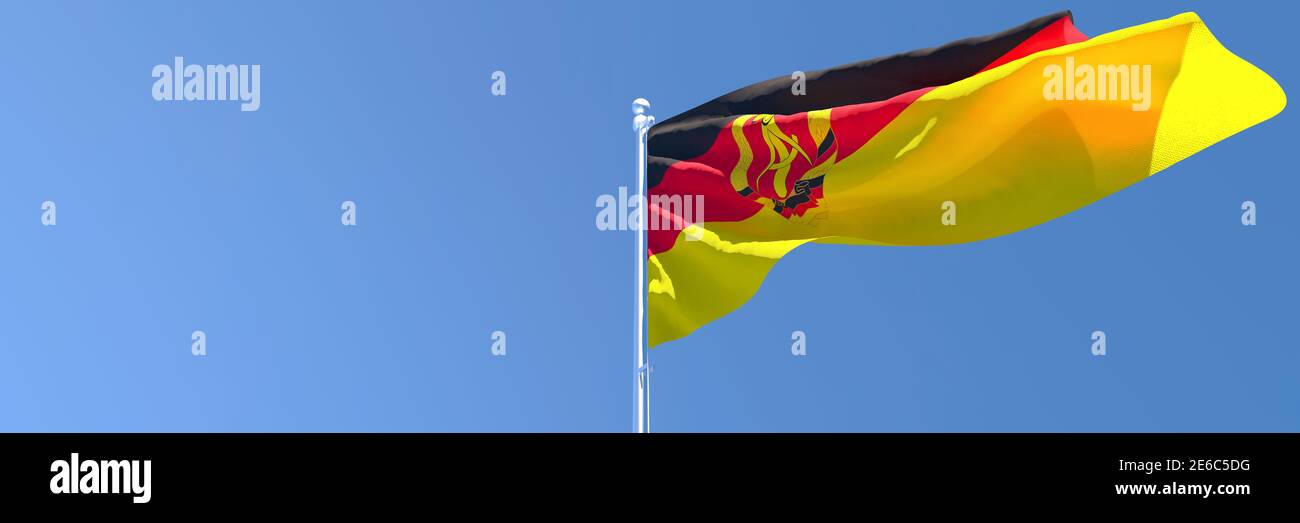 3D-Darstellung der Nationalflagge der Deutschen Demokratischen Republik Stockfoto