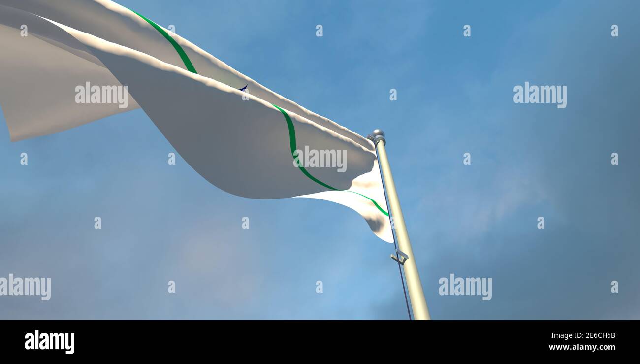 3d-Darstellung der Nationalflagge des Mercosur Stockfoto