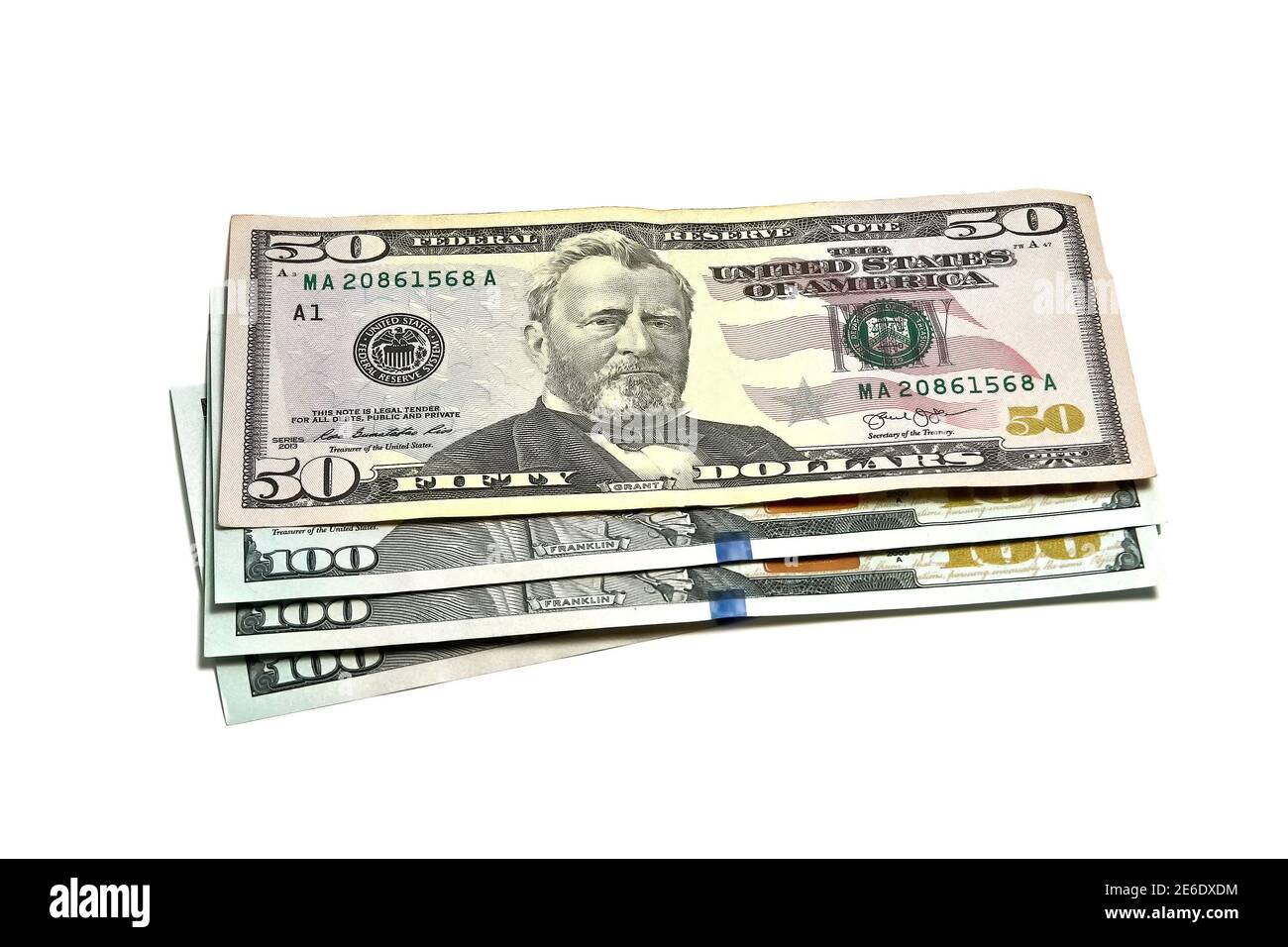 100 und 50 Dollar, Papiergeld, Finanzen Stockfoto