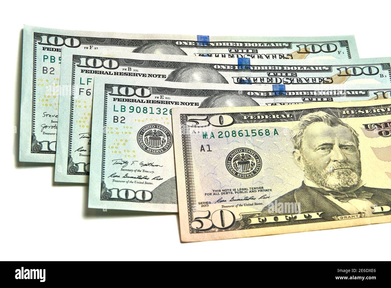 100 und 50 Dollar, Papiergeld, Finanzen Stockfoto