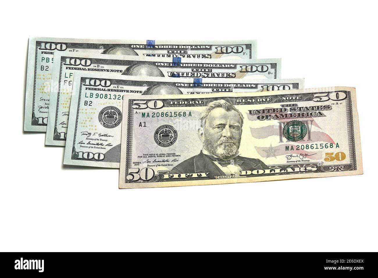 100 und 50 Dollar, Papiergeld, Finanzen Stockfoto