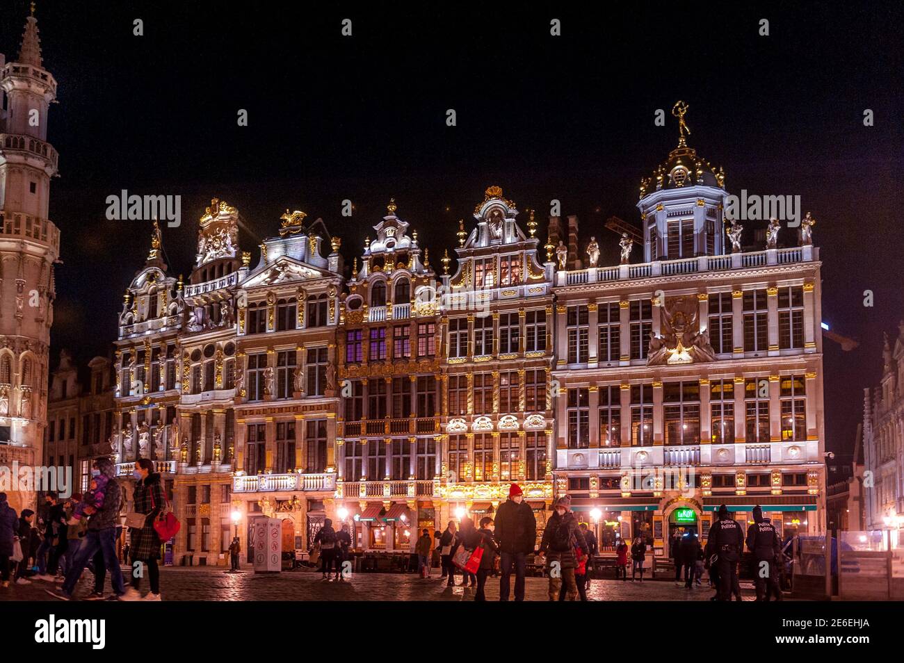 Brüssel Bei Nacht Stockfoto