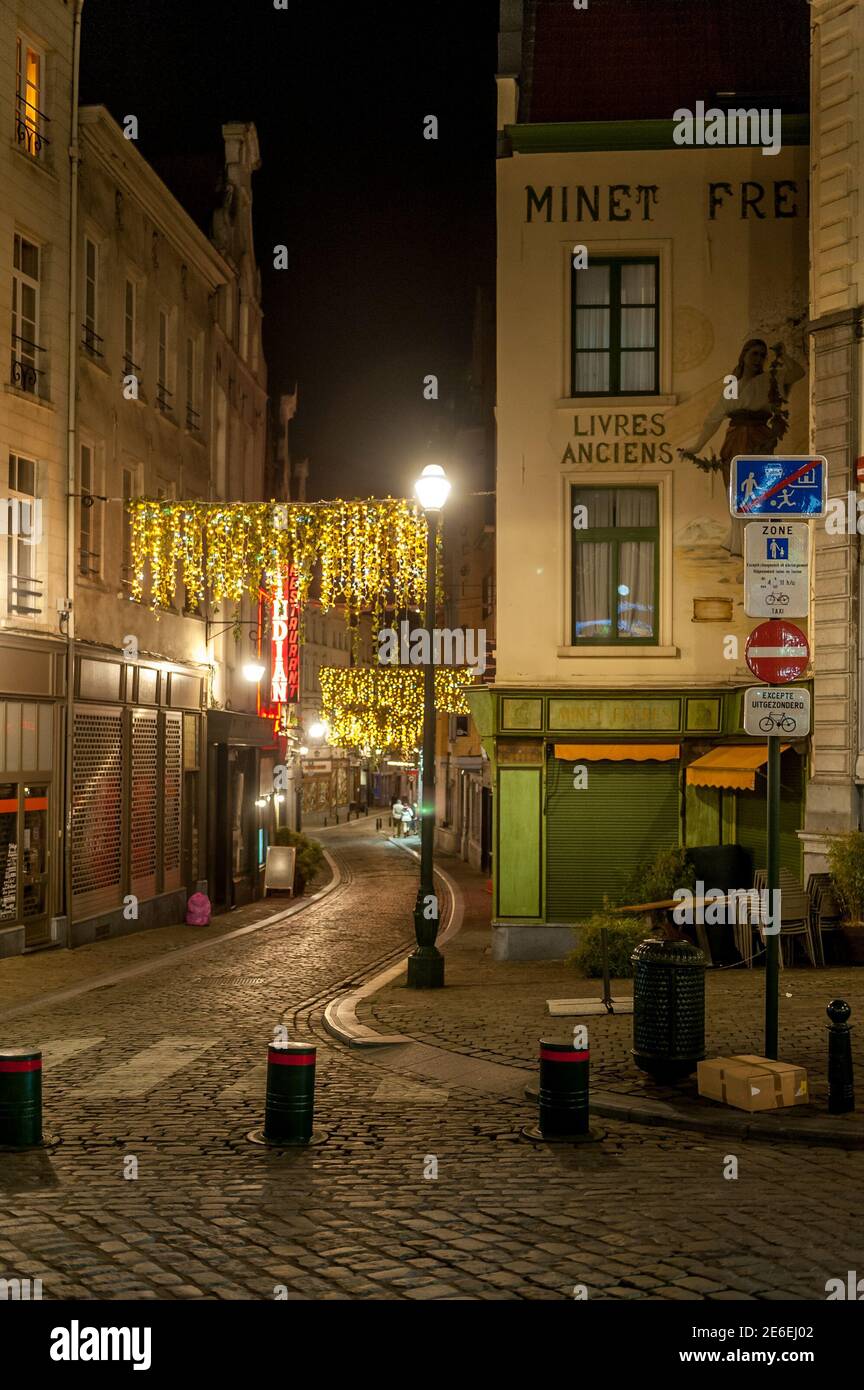 Brüssel Bei Nacht Stockfoto