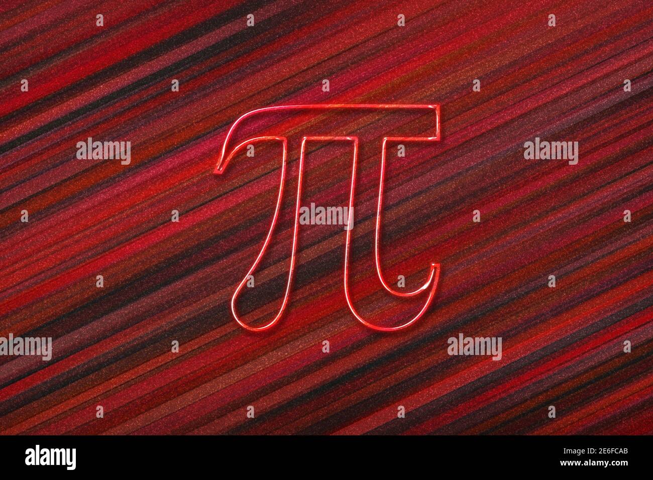 Pi mathematische Konstante, griechischer Buchstabe Pi 3,14, Pi-Symbol, roter Hintergrund Stockfoto