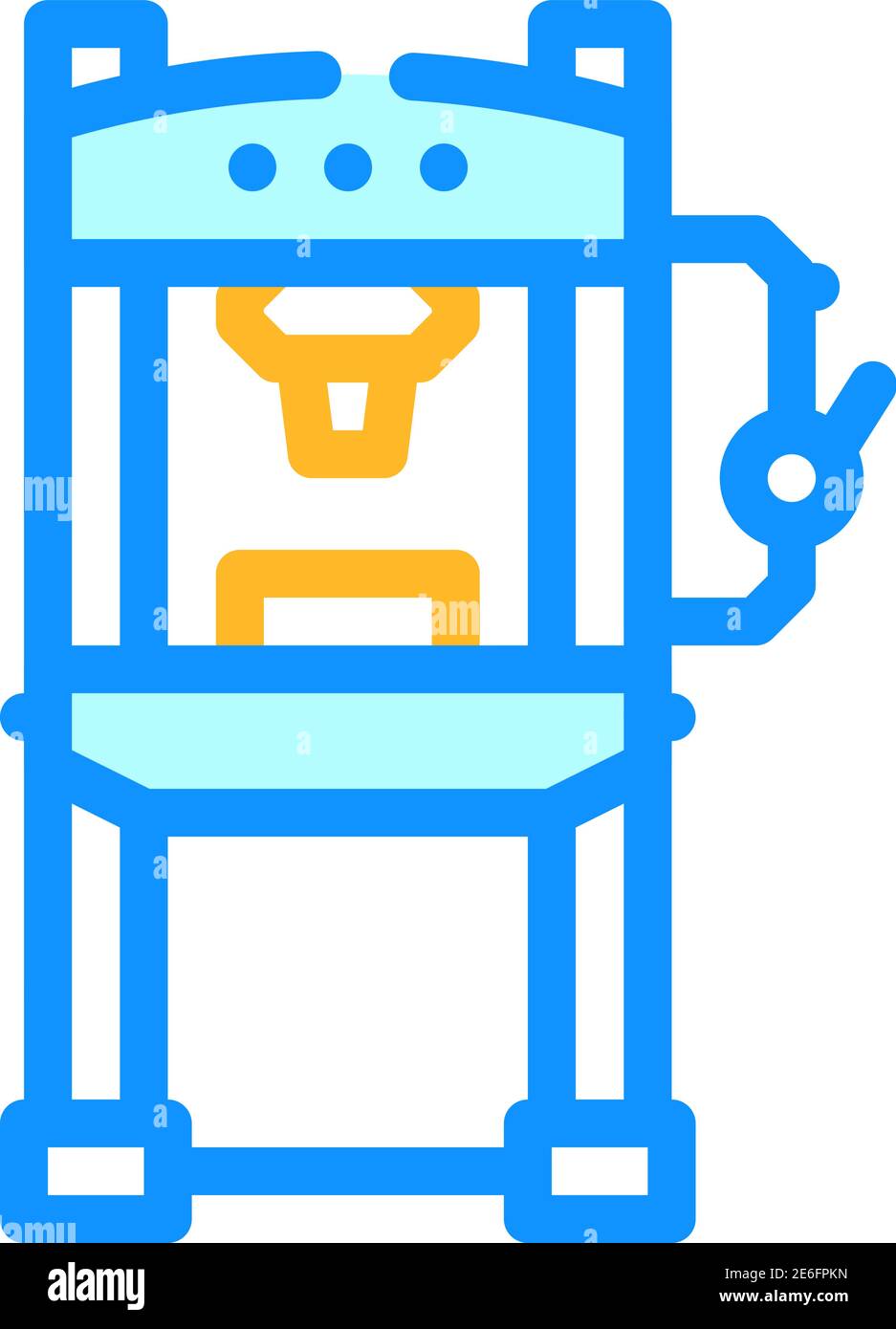 Hydraulische Druckmaschine Farbe Symbol Vektor Grafik flach Stock Vektor