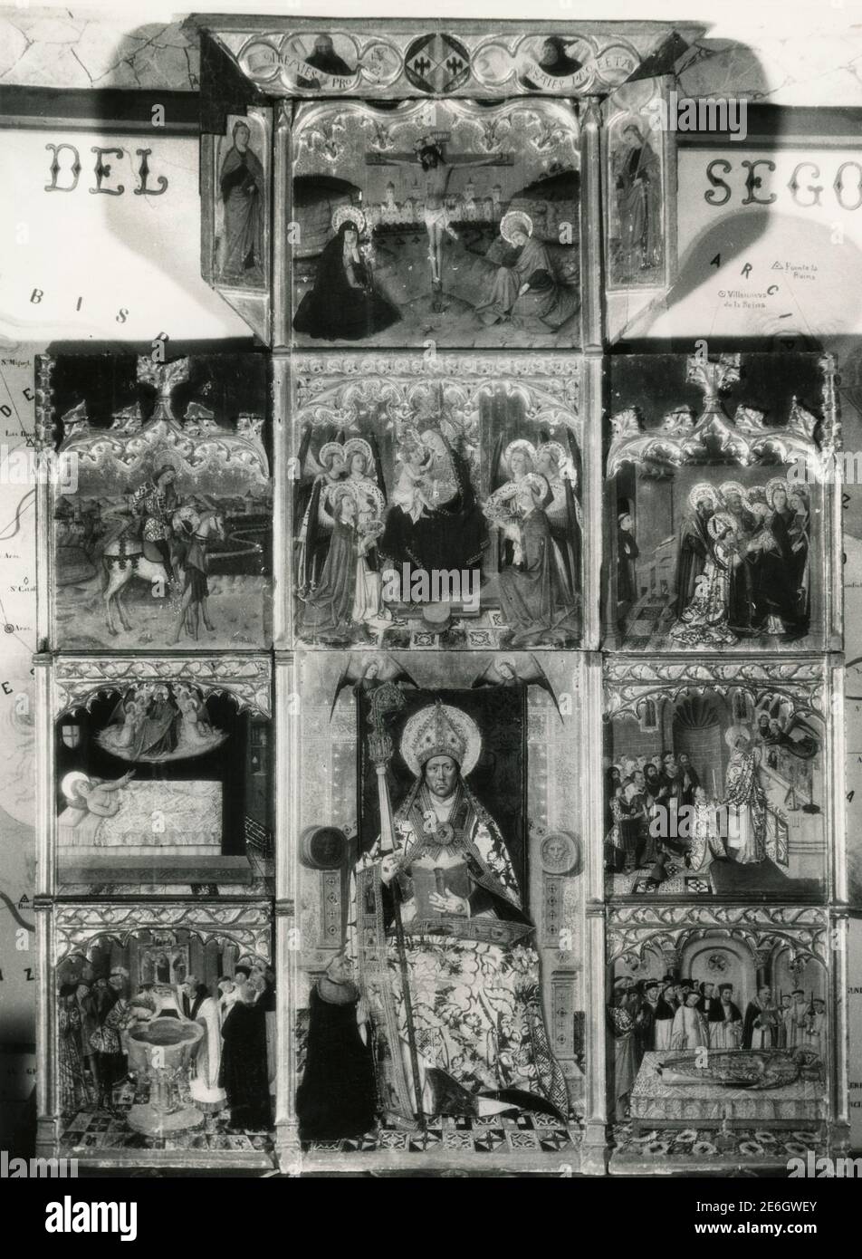 Saint Martin, Gemälde des spanischen Künstlers Jacomart, Segorbe, Spanien 1950s Stockfoto