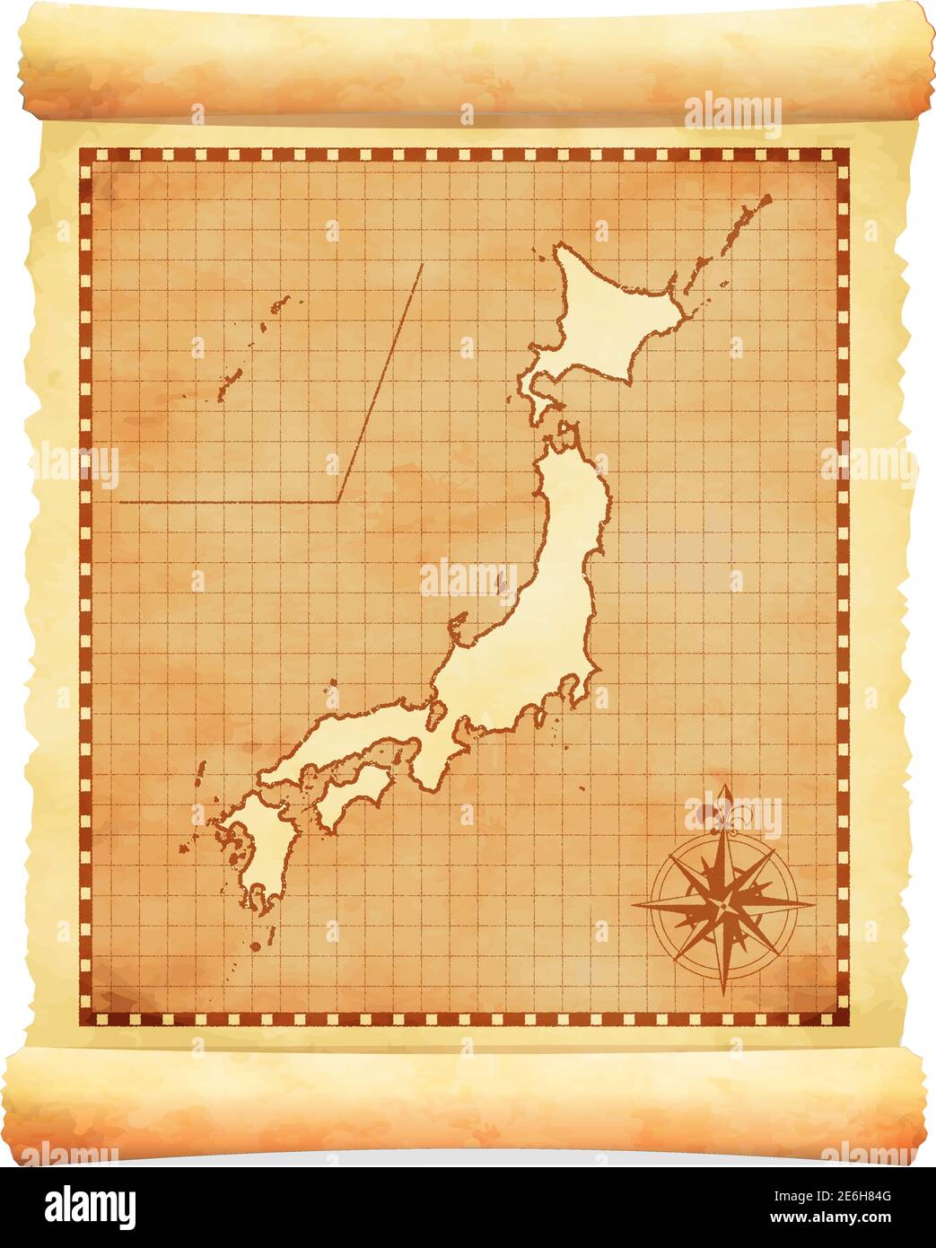 Alte Vintage Japan Karte Vektor Illustration Stock Vektor