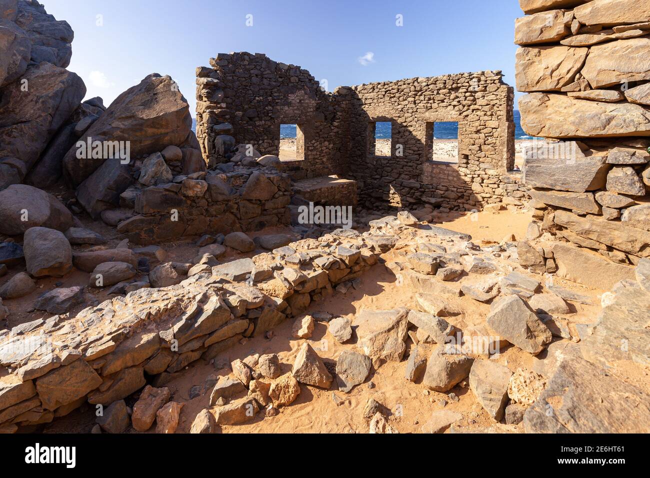 Bushiribana Ruinen auf der karibischen Insel Aruba Stockfoto