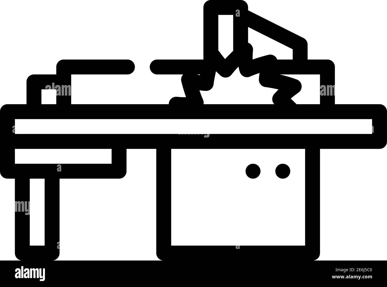 Sägeplatte Maschinenlinie Symbol Vektordarstellung Stock Vektor