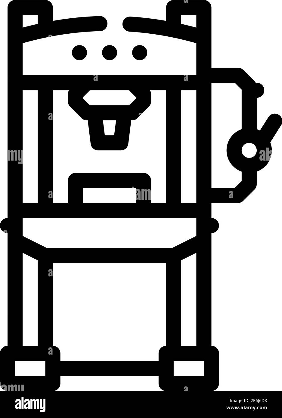 Symbole für Symbole für die Hydraulikdrucklinie, Vektorgrafik flach Stock Vektor