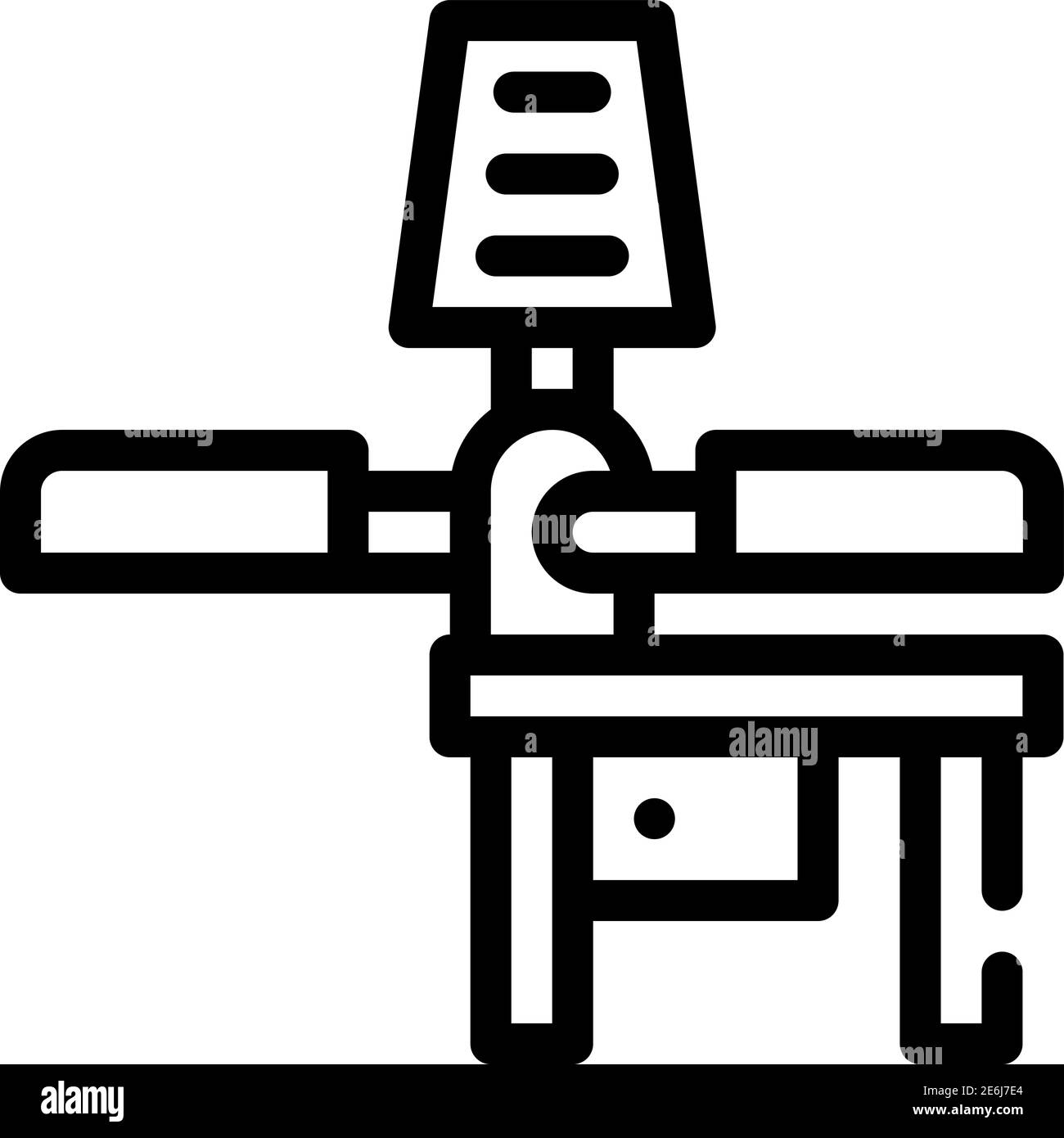 Serigraphie Ausrüstung Linie Symbol Vektor Illustration flach Stock Vektor