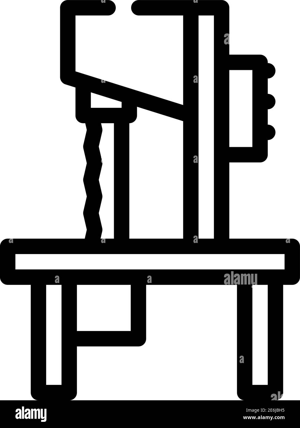 Abbildung des Symbols für Bandsäge-Geräte flach Stock Vektor