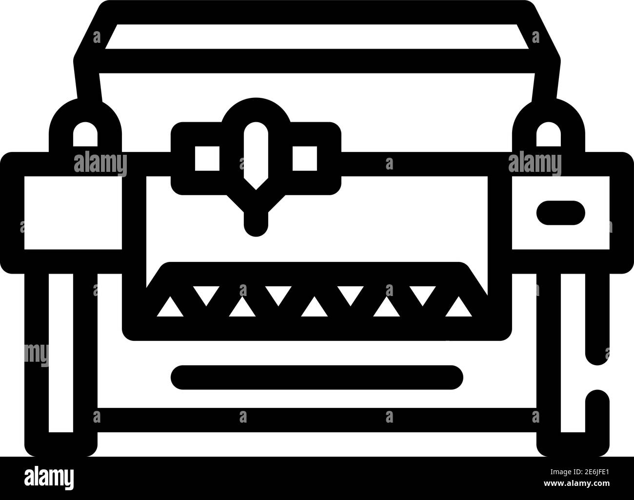 Lasergravur und Schneidemaschine Linie Symbol Vektor Illustration Stock Vektor
