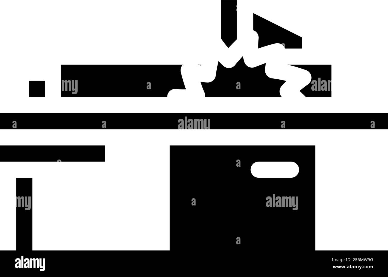 Sägeplatte Maschine Glyphen Symbol Vektor-Illustration Stock Vektor