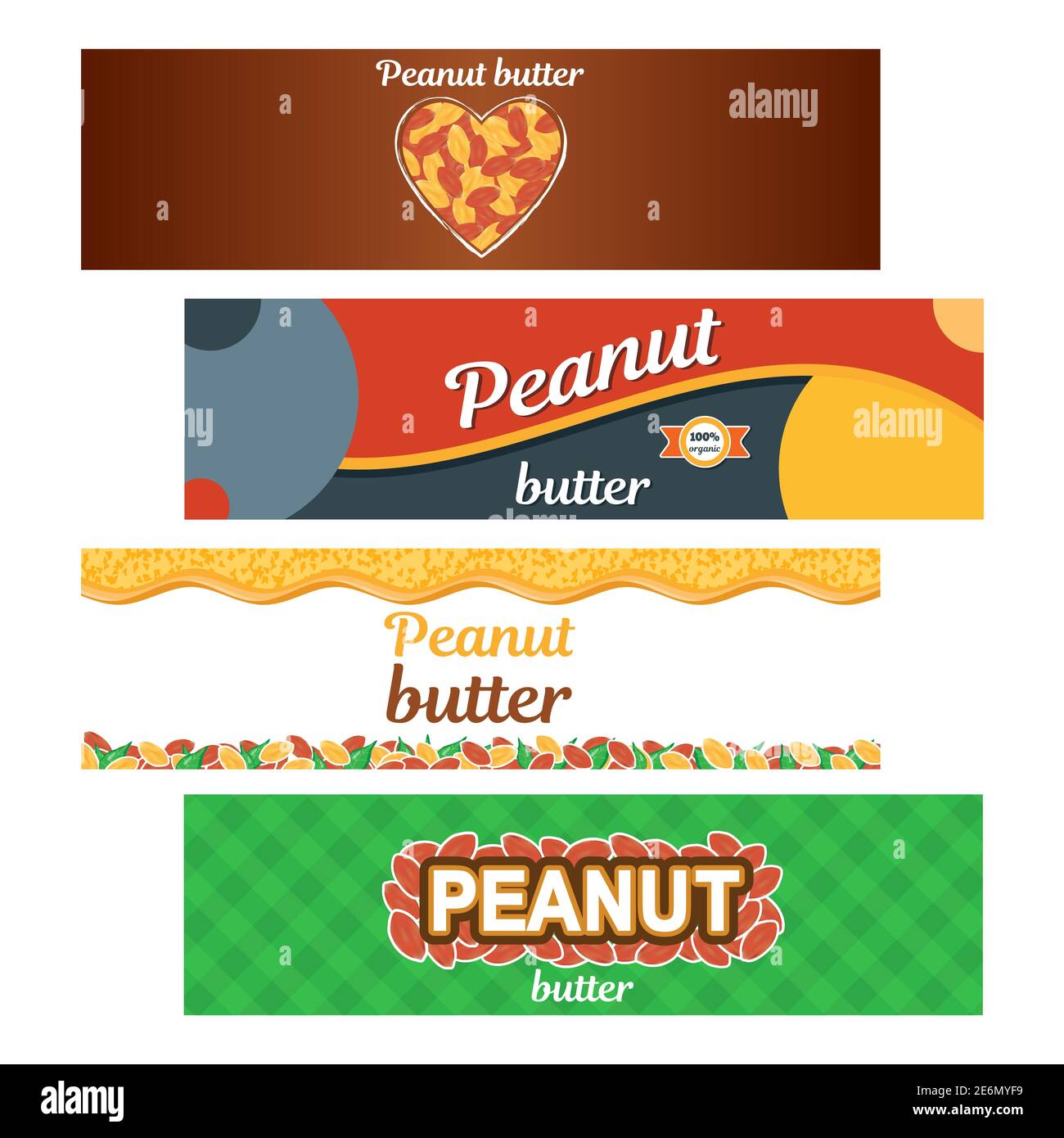 Erdnussbutter Vektor Label Design Vorlagen Illustration Paket Stock Vektor