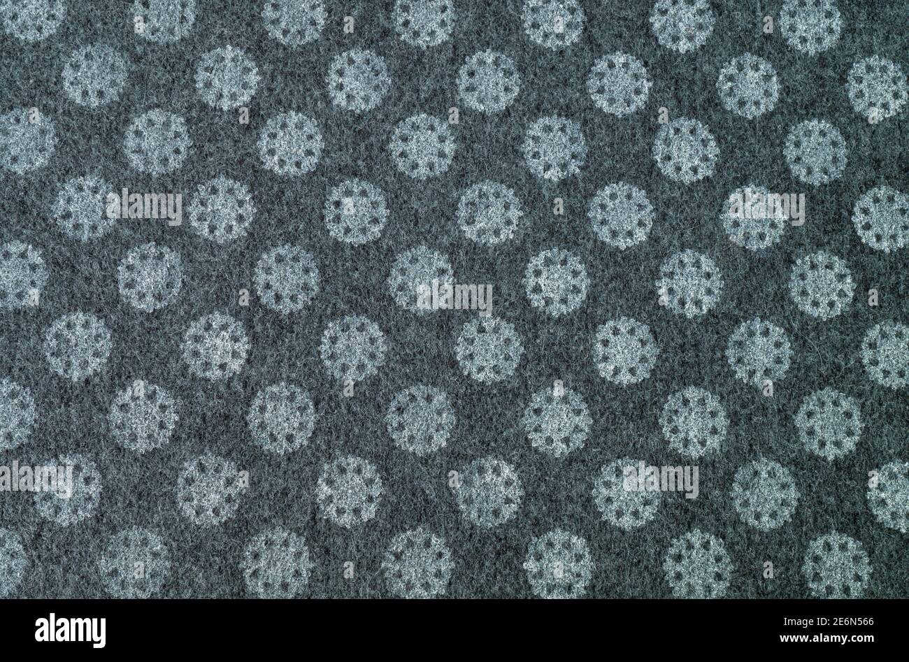 Textur des kleinen Teppichs für die Wassersorption im Salon des Autos, Hintergrund aus Filamenten, Typ Overhand Stockfoto