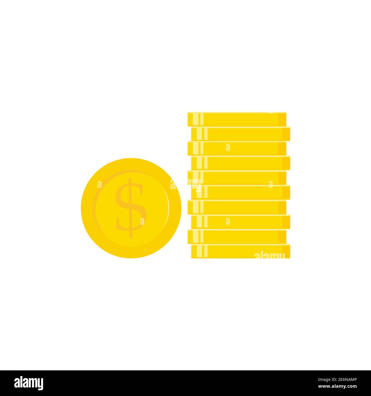 Goldenes Münzset. Flaches goldenes Symbol. Wirtschaft, Finanzen, Geld Konzept. Wealth Symbol Vektor-Illustration isoliert auf weiß Stock Vektor