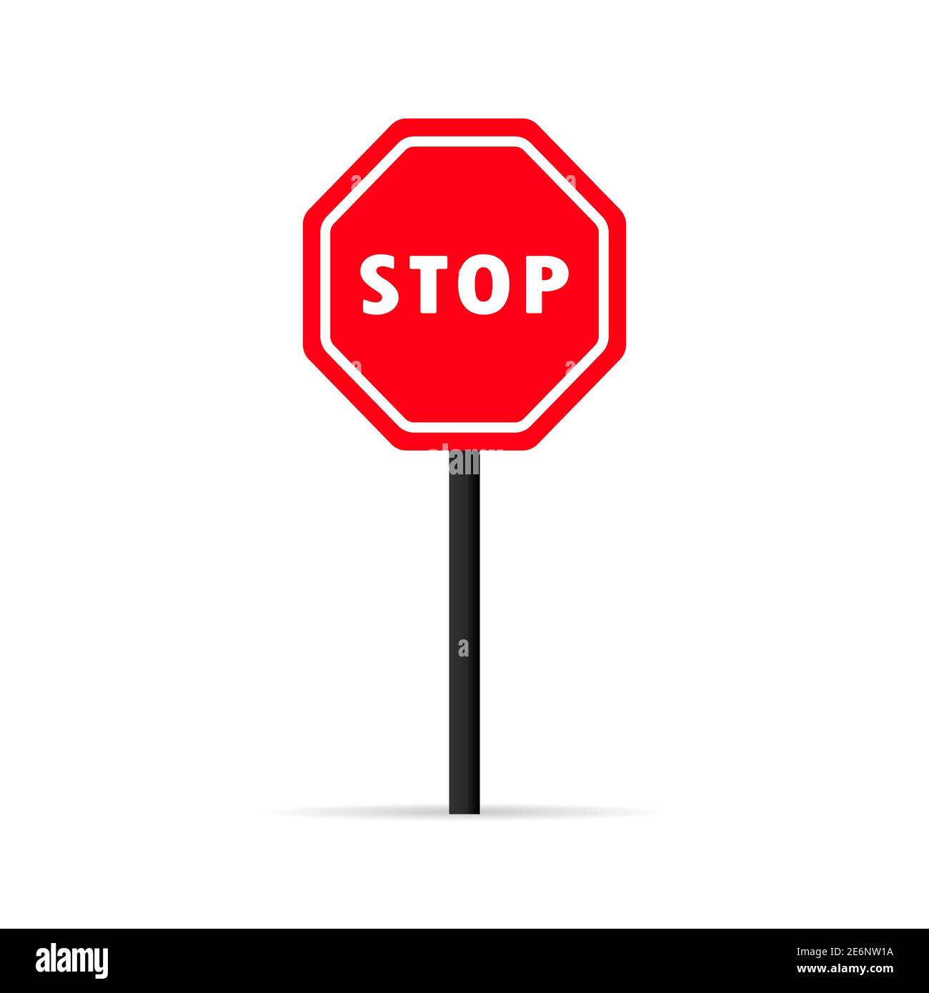Symbol für Stau-Stopp-Signal. Straßenverkehrskontrolle. Unzulässiger Vorzeichen. Vektor auf isoliertem weißem Hintergrund. EPS 10 Stock Vektor
