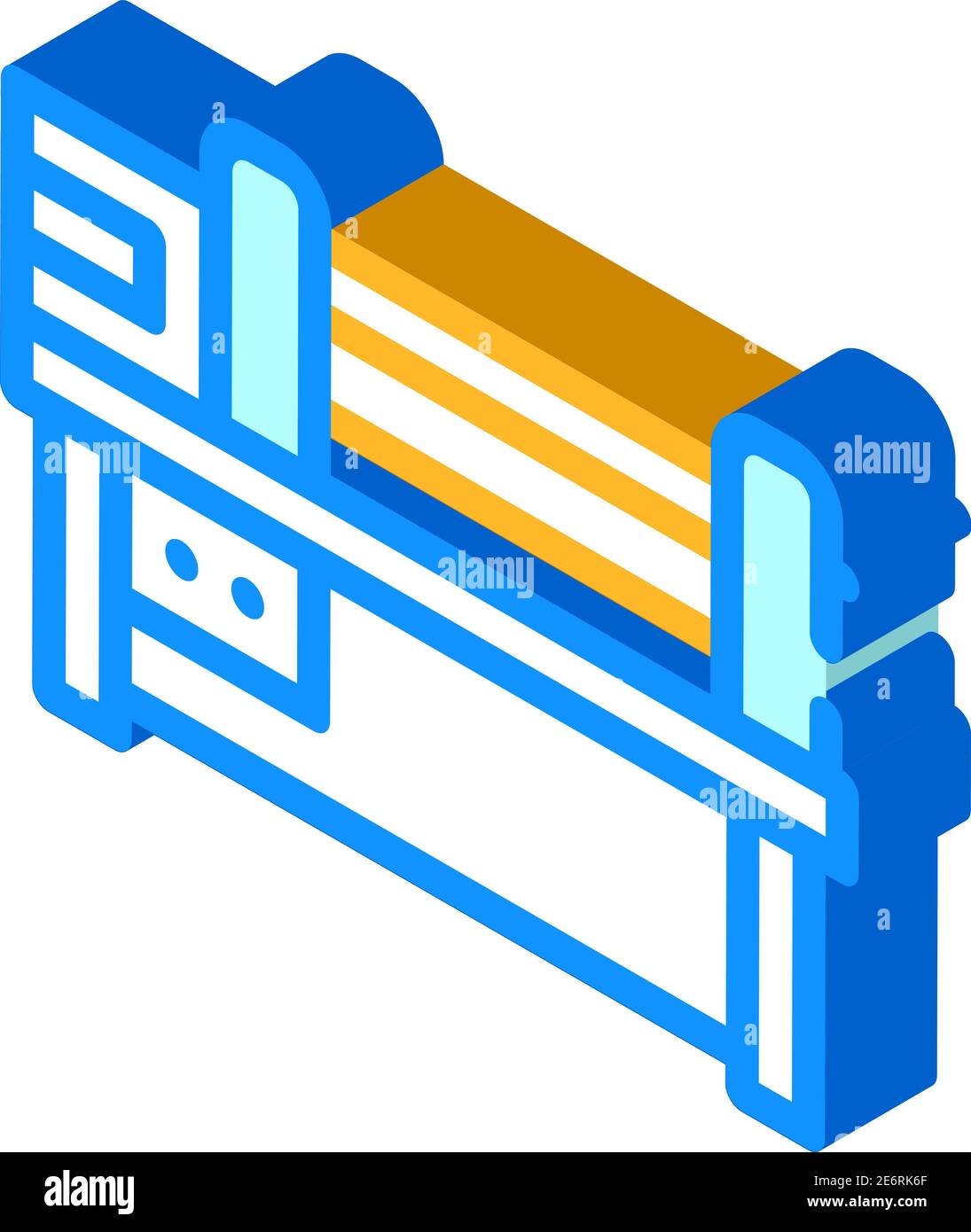 Rollmaschine isometrische Symbol Vektor Illustration Farbe Stock Vektor