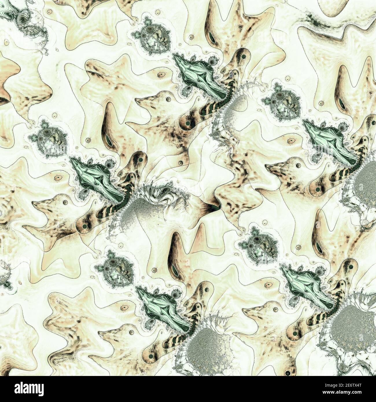 Abstraktes Bild mit phantastischen Muster von hellen Farben im Jugendstil. Nachahmung Öl Malerei. Stockfoto