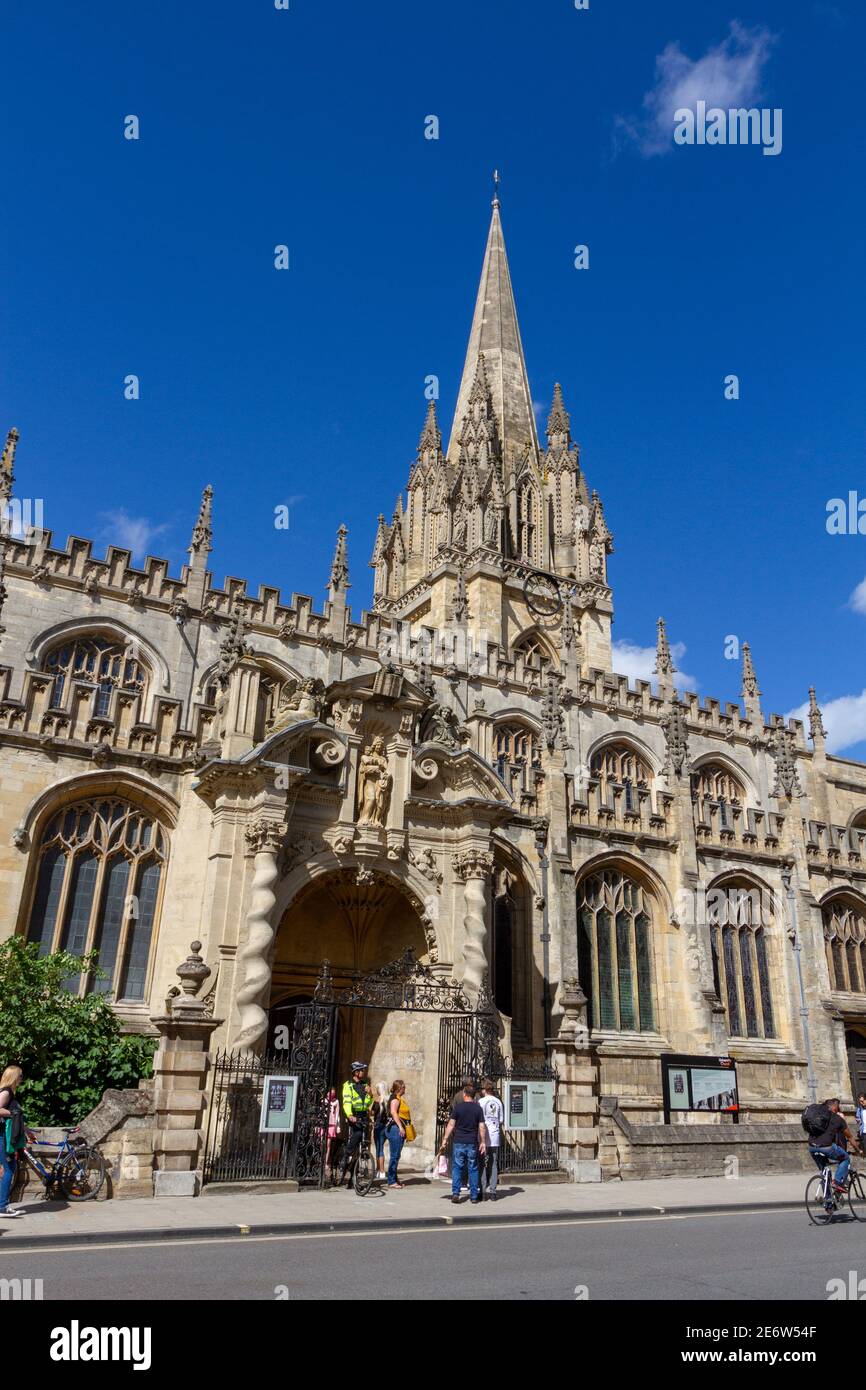 University Church of St Mary the Virgin, High Street, Oxford, Oxfordshire, Großbritannien. Stockfoto