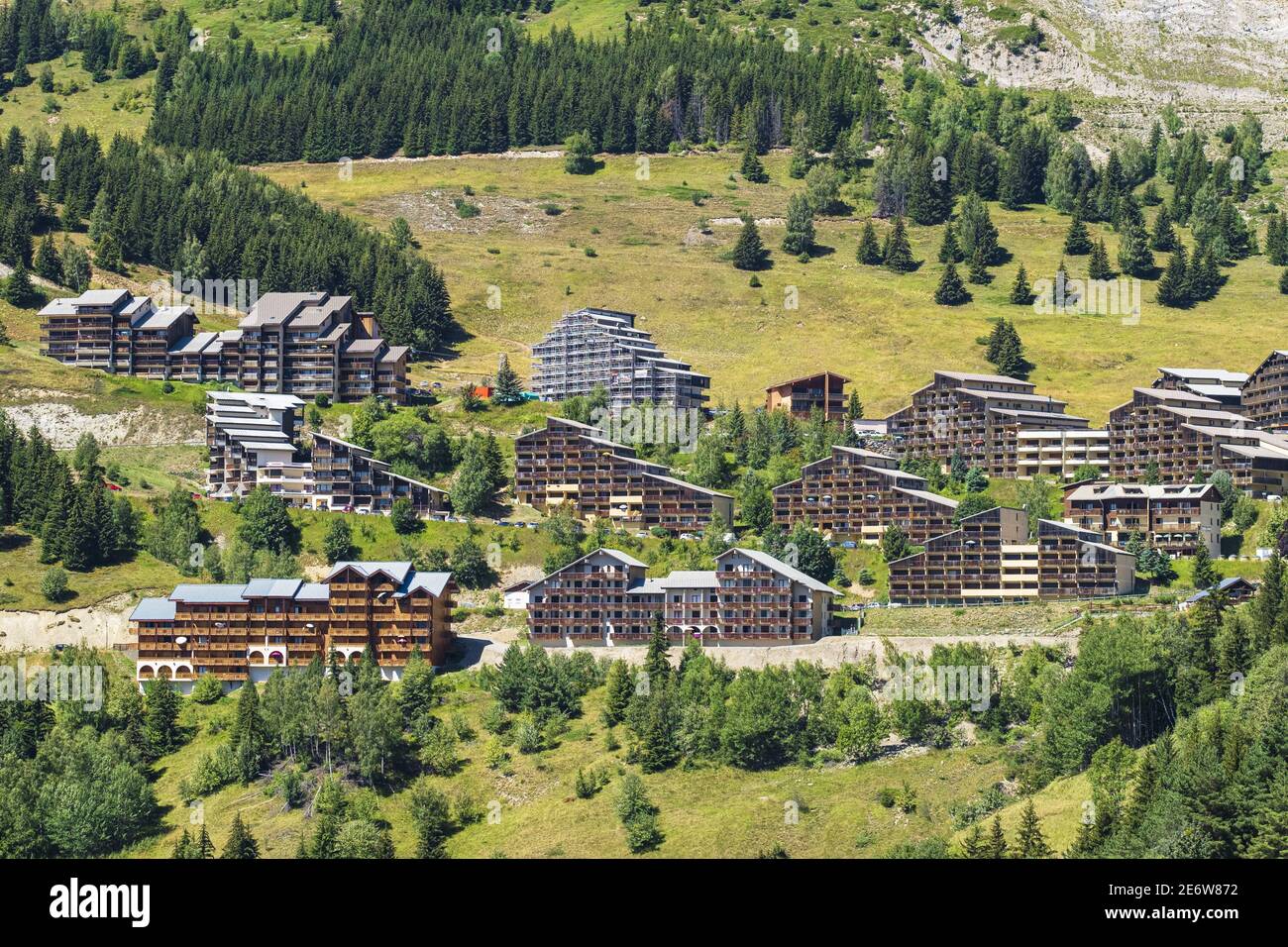 Skigebiet Frankreich, Isere, Auris, Auris-en-Oisans (alt : 1600 m) Stockfoto