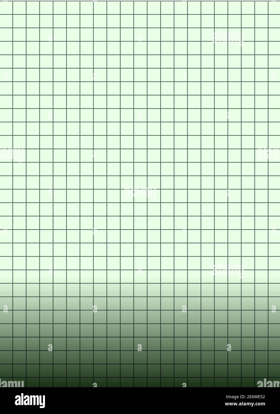 Quadratische grüne Grafik Papier quadratisch, vertikale geometrische technische Präzision Mathematik Matrix Muster Stockfoto