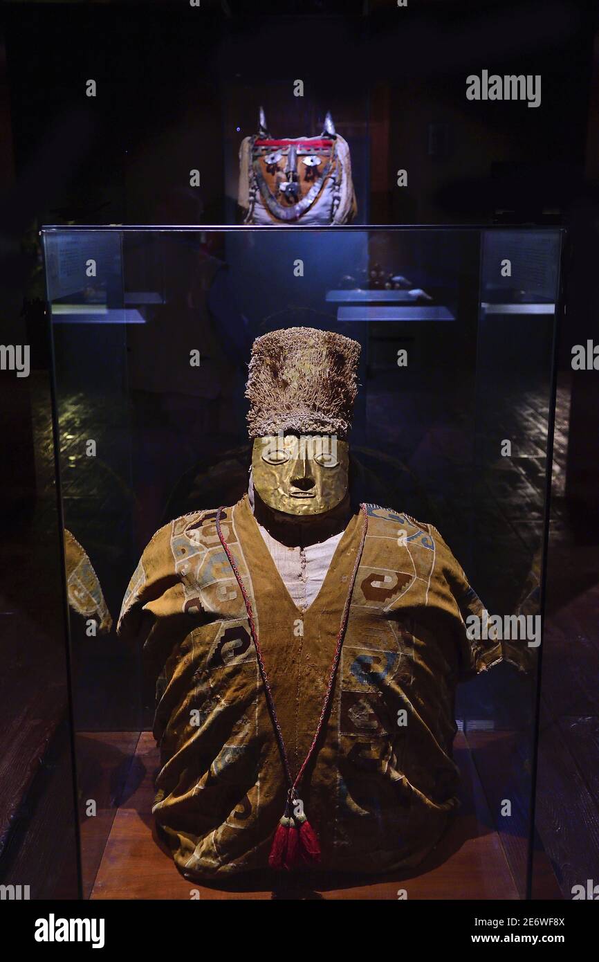 Peru, Museo Larco, Präkolumbianische Kunst, Mumie Stockfoto