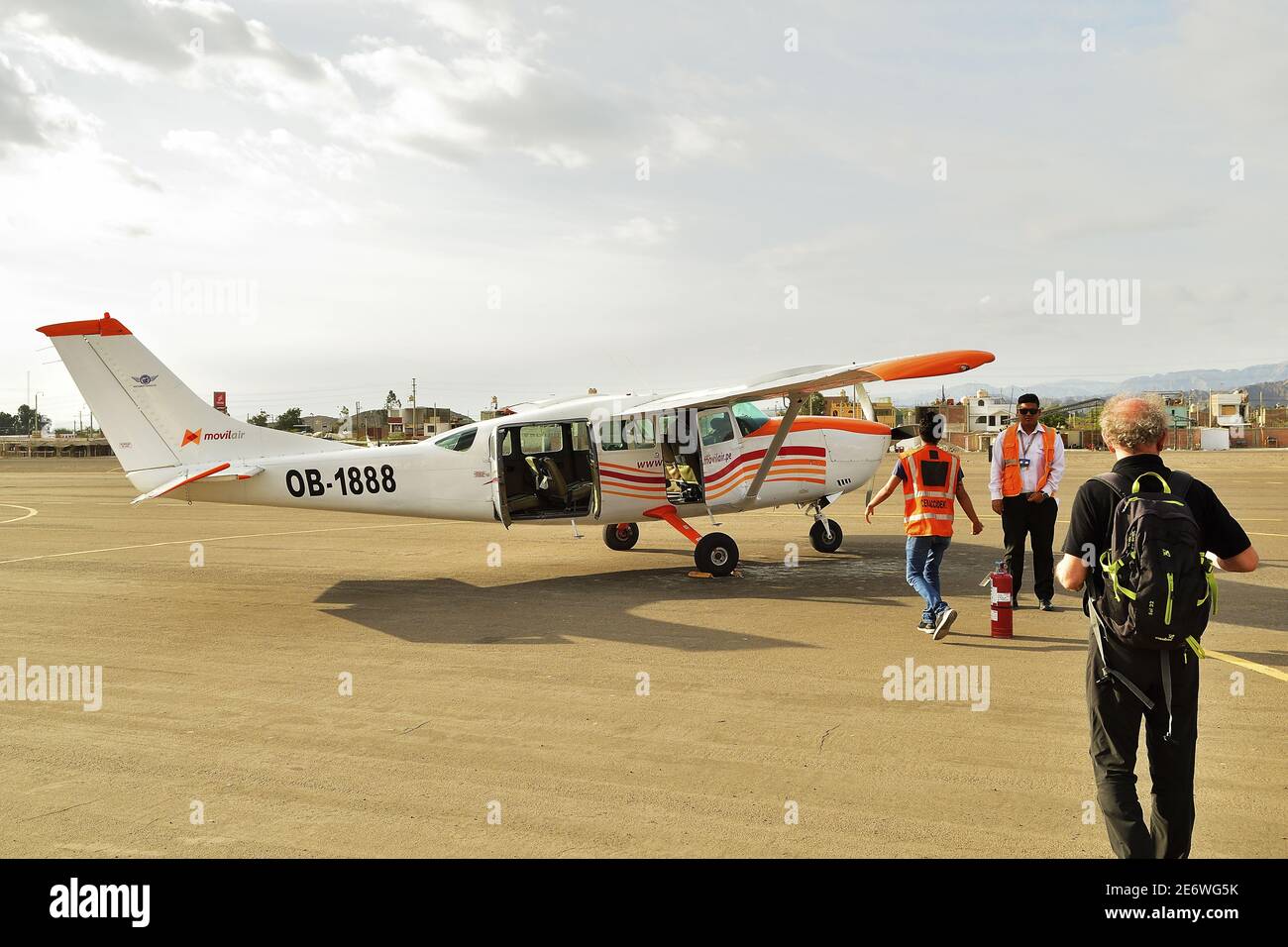 Peru, Nazca, Flugplatz Stockfoto