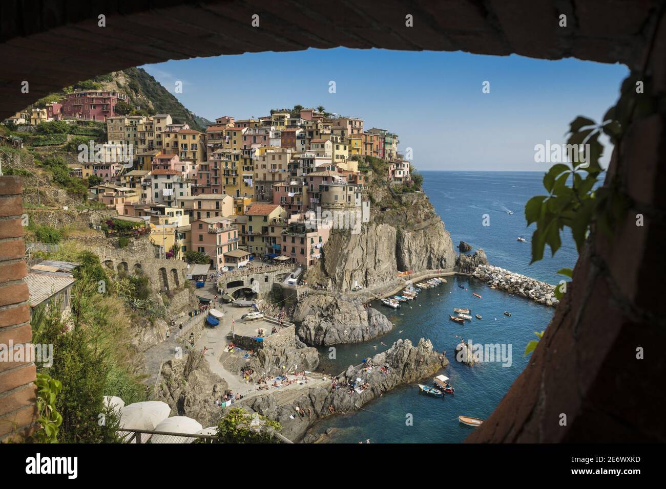 Italien, Ligurien, Provinz La Spezia, Nationalpark Cinque Terre, von der UNESCO zum Weltkulturerbe erklärt, Dorf Manarola Stockfoto