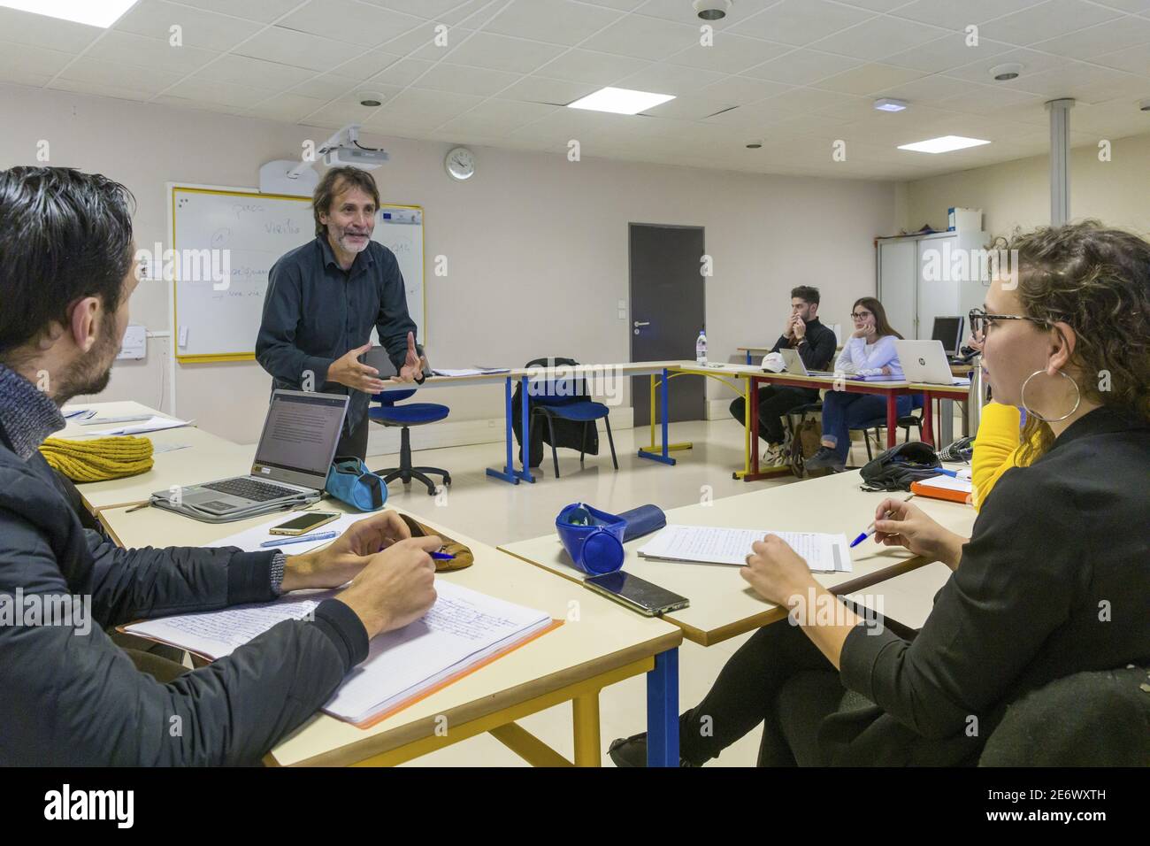 Frankreich, Indre et Loire, Tours, La Cit? De la Formation Lernzentrum, BTS-Klasse in Verhandlung und Digitalisierung der Kundenbeziehungen Stockfoto