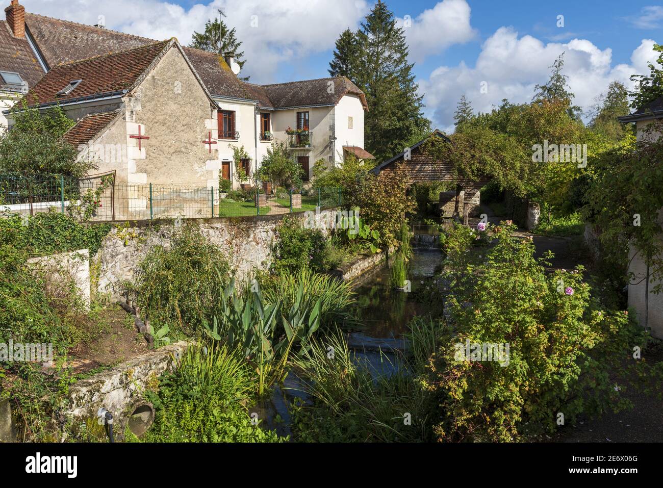 Frankreich, Indre et Loire, Chedigny, Dorfgarten, das einzige Dorf in Frankreich, das das Label Jardin Remarquable hat Stockfoto