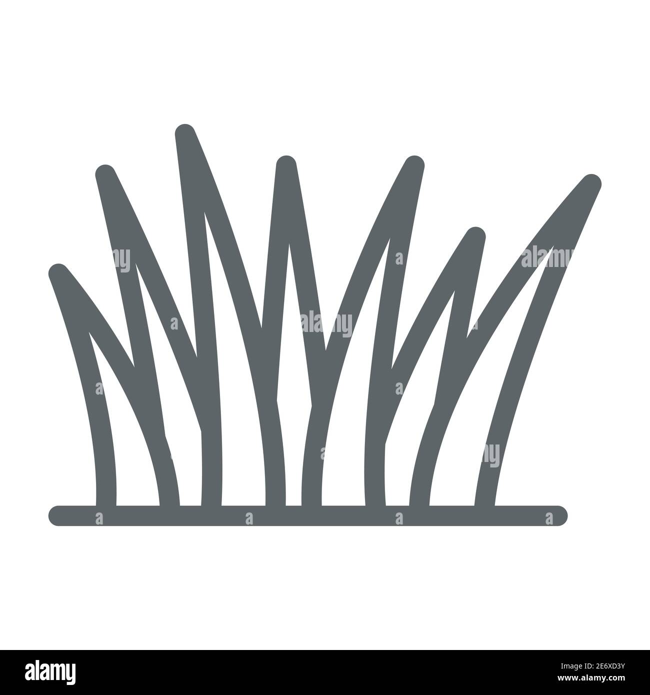 Grass Linie Symbol, Natur Konzept, Rasen Zeichen auf weißem Hintergrund, Grass Blätter Symbol in Umriss-Stil für mobile Konzept und Web-Design. Vektorgrafiken. Stock Vektor