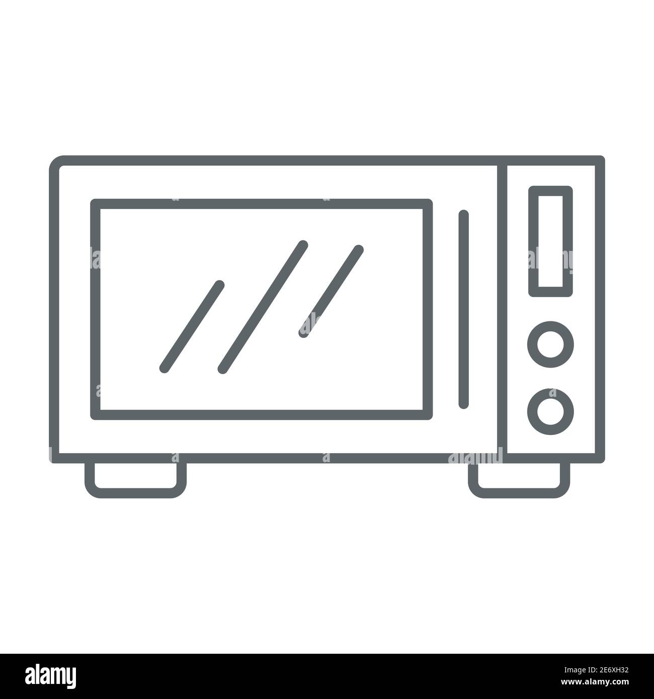 Mikrowelle dünne Linie Symbol, Küchenausstattung Konzept, Mikrowelle Backofen Zeichen auf weißem Hintergrund, Küche Elektroherd Symbol in Umriss Stil für mobile Stock Vektor