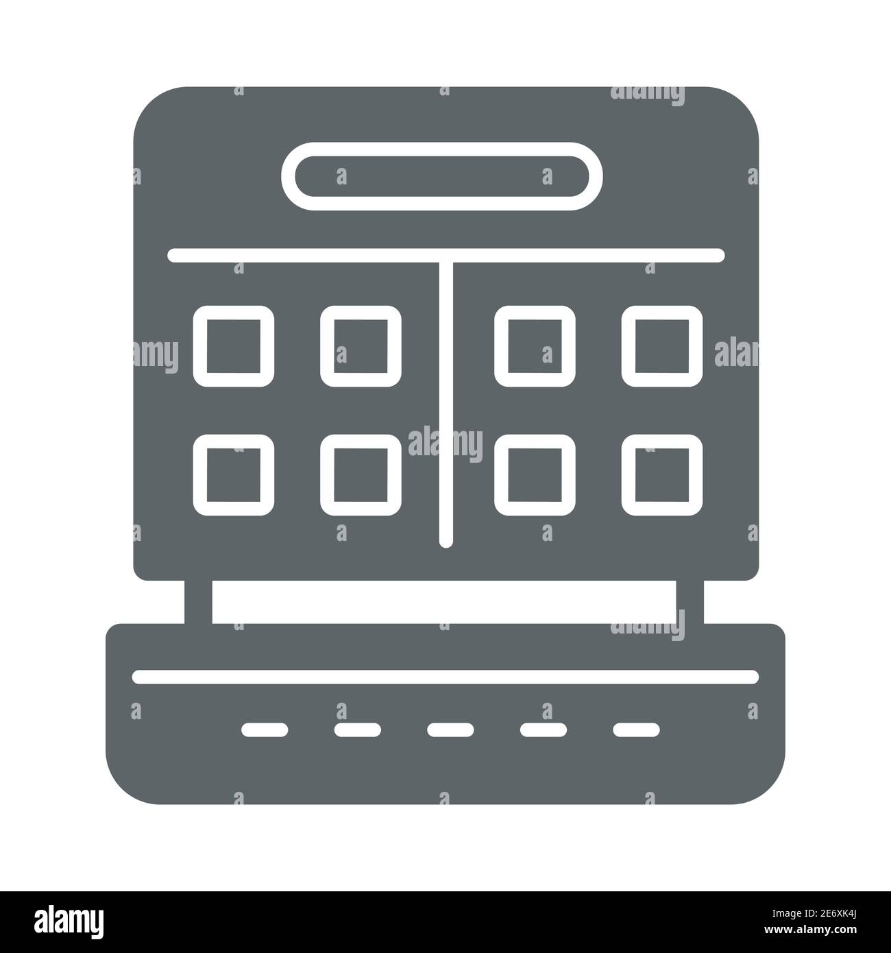 Waffeleisen solide Symbol, Küchengeräte Konzept, Waffeleisen Zeichen auf weißem Hintergrund, geöffnet elektronische Waffeleisen Symbol in Glyph-Stil für Stock Vektor