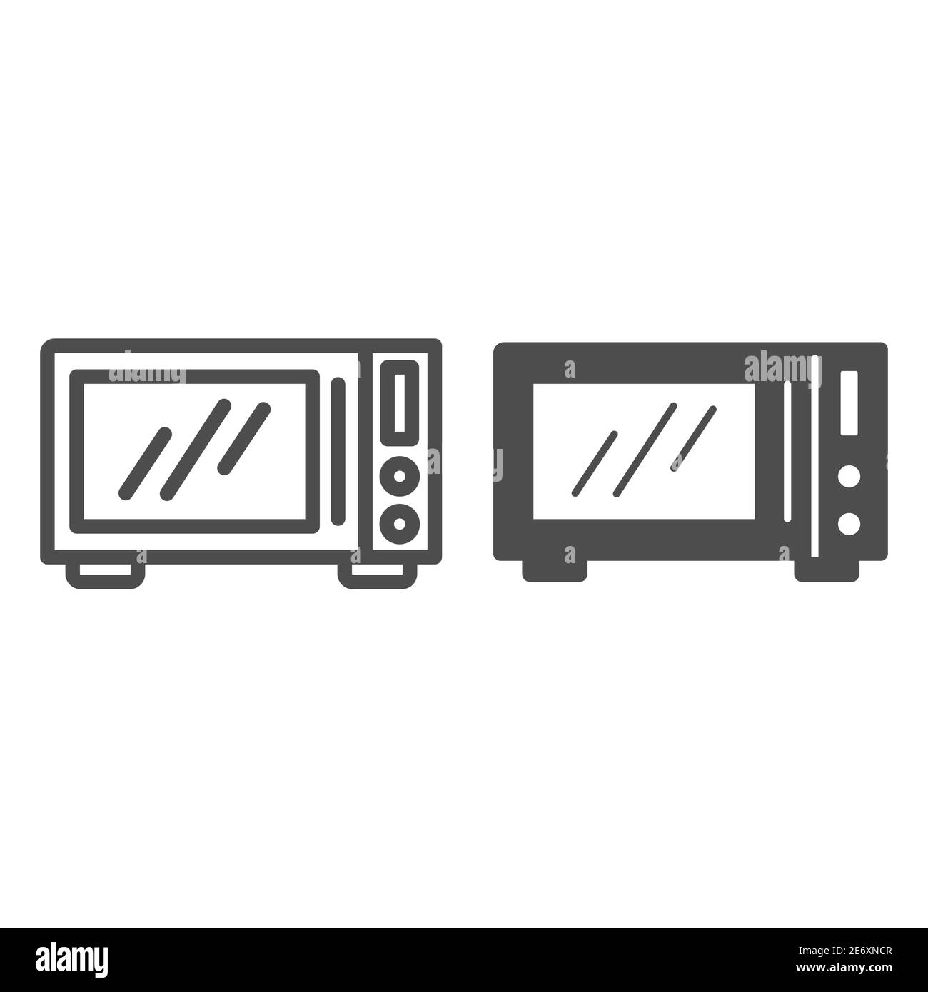 Mikrowelle Linie und solide Symbol, Küchenausstattung Konzept, Mikrowelle Backofen Zeichen auf weißem Hintergrund, Küche Elektroherd Symbol in Umriss Stil für Stock Vektor