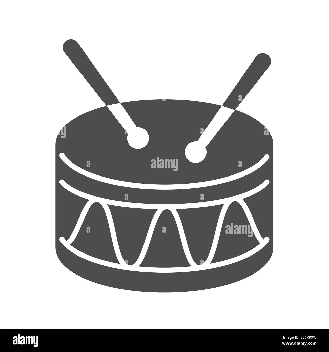 Drum Solid Icon, Kids Toys Konzept, Drum Toy Zeichen auf weißem Hintergrund, Snare Drum Icon im Glyph Stil für mobiles Konzept und Webdesign. Vektor Stock Vektor