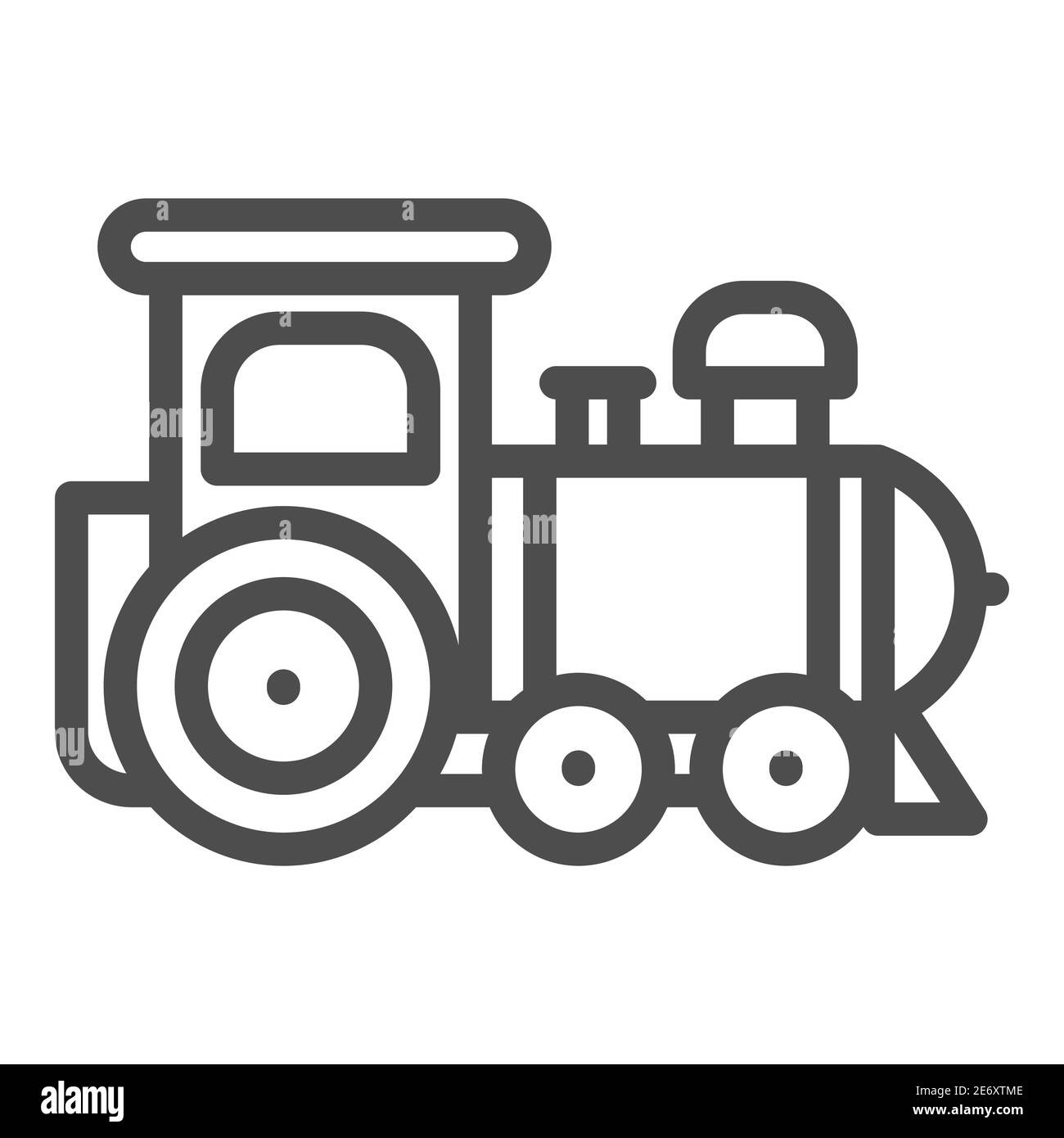 Motor Spielzeug Linie Symbol, Kinder Spielzeug Konzept, kleine Zug Zeichen auf weißem Hintergrund, Lokomotive Spielzeug Symbol in Umriss Stil für mobile Konzept und Web-Design Stock Vektor