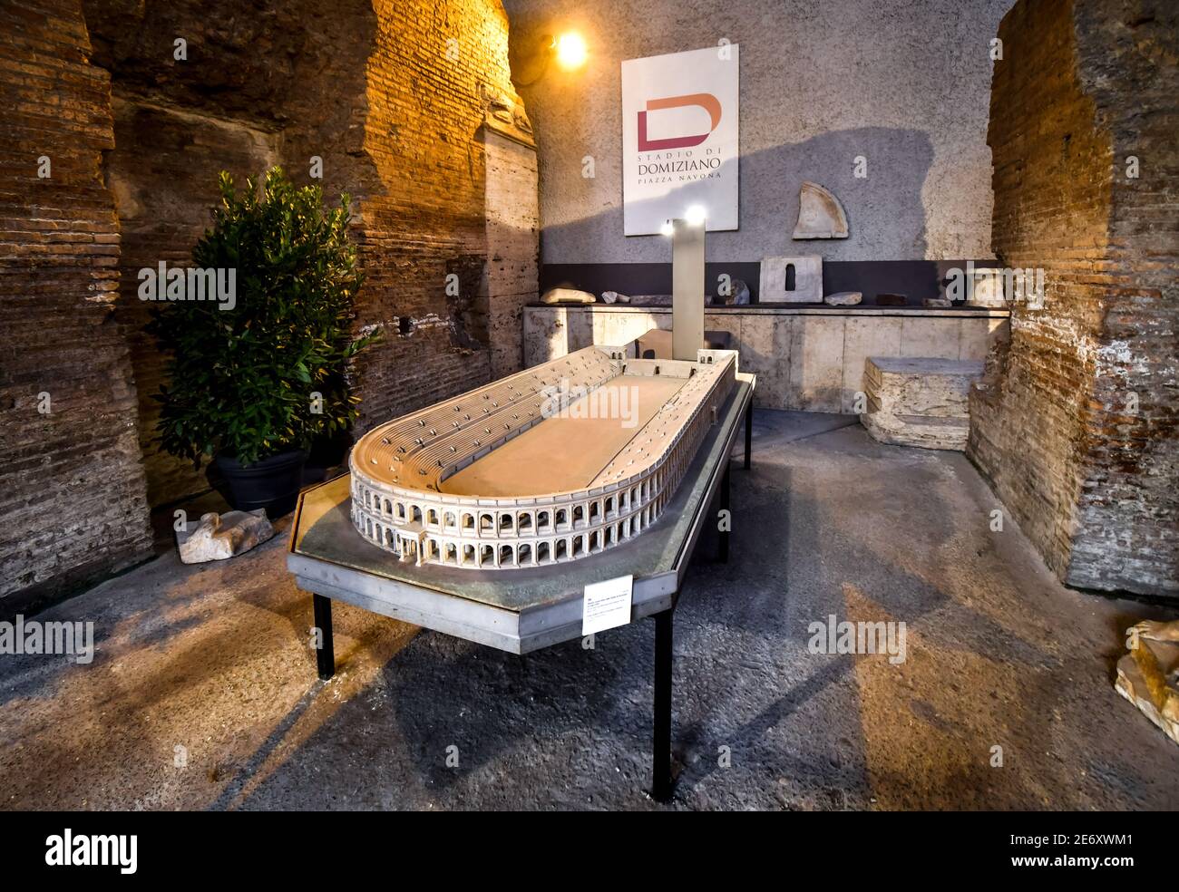 Eine Miniatur-Reproduktion oder Modell des alten Stadions von Domitian unter der Piazza Navona, in Rom, Italien. Stockfoto