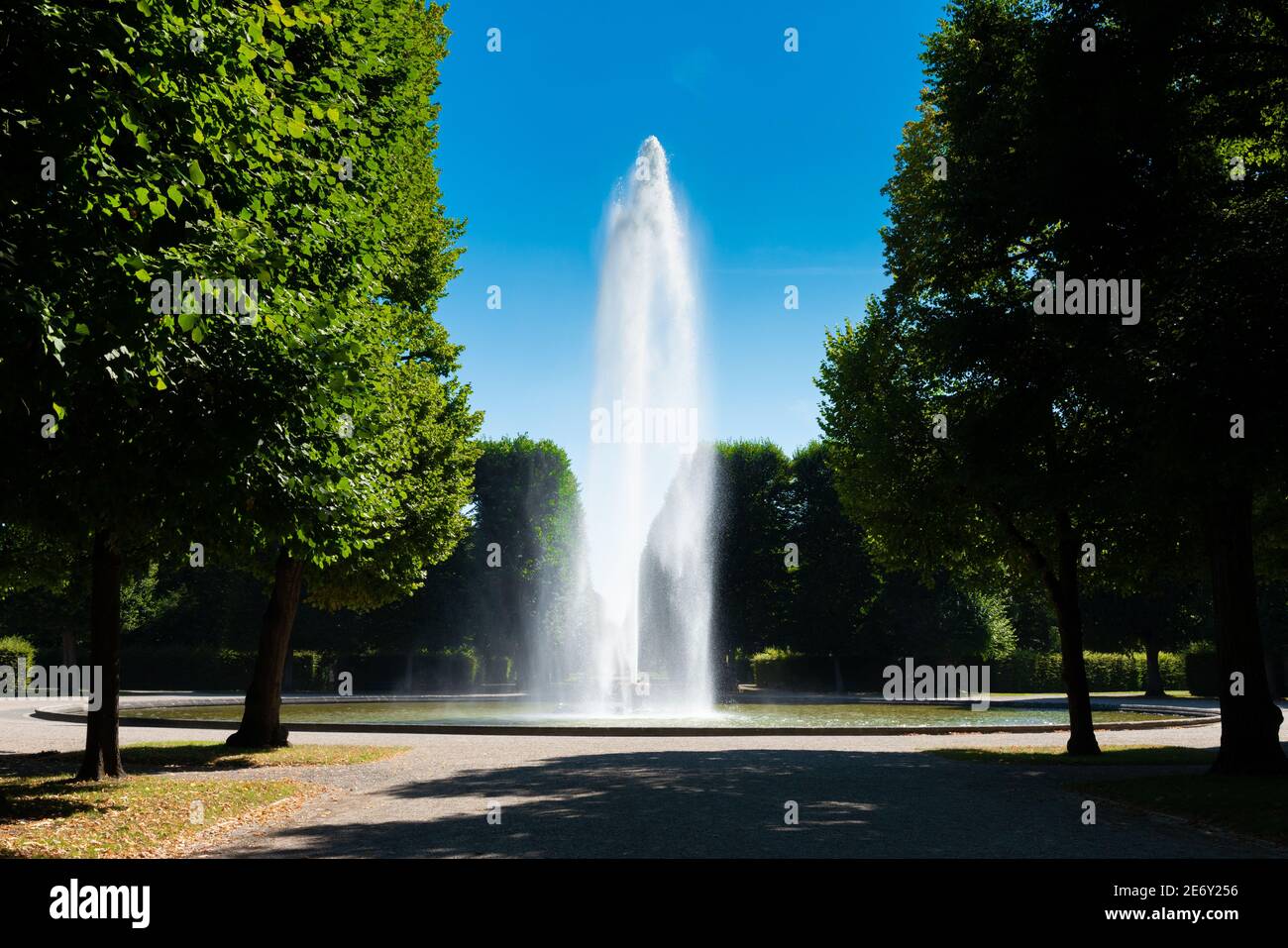 Wasserstrahlbrunnen im berühmten Herrenhauser Barockgarten in Hannover Germeny Stockfoto