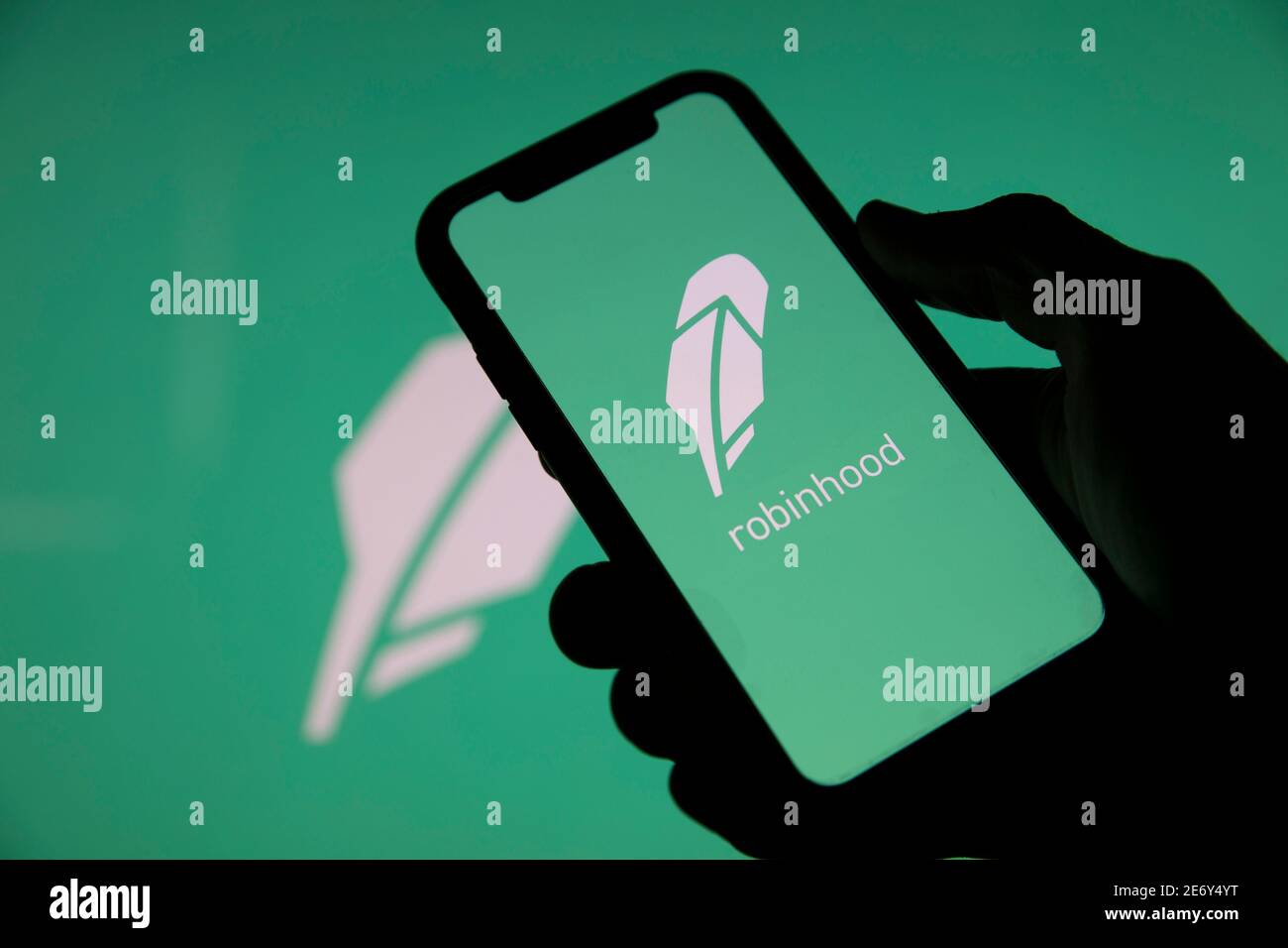 LONDON, Großbritannien - Januar 2021: Robinhood Financial Investing App auf einem mobilen Gerät Stockfoto