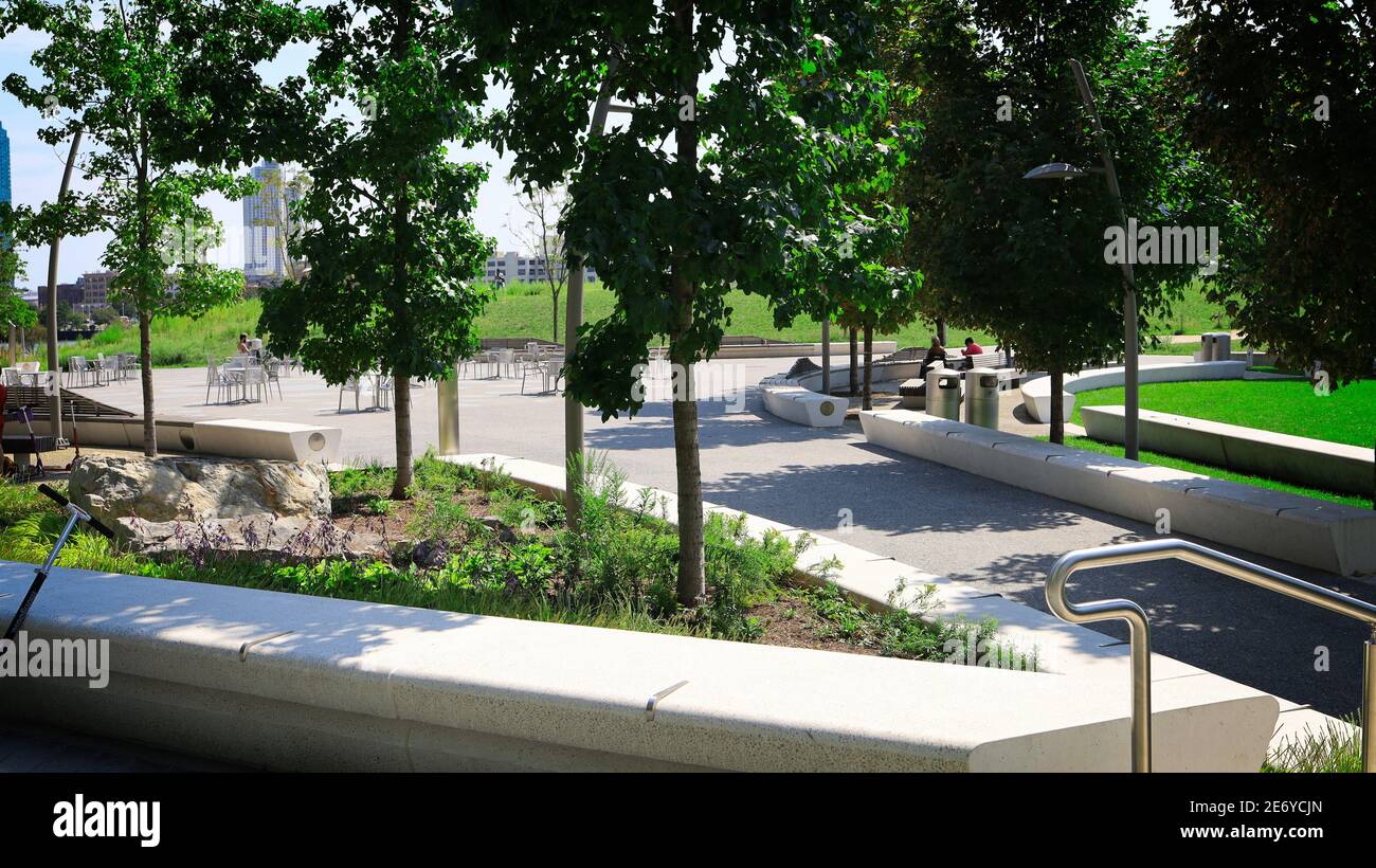 New York, NY, USA - 29. Jan 2021: Cornell Tech Campus an einem Spätsommertag auf Roosevelt Island. Stockfoto