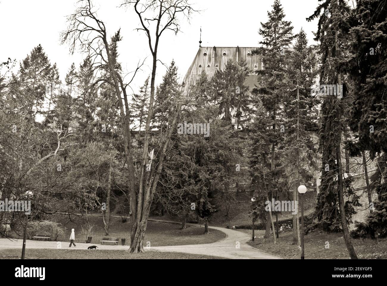 Zagreb Stadtzentrum Park im Winter, Kroatien Stockfoto