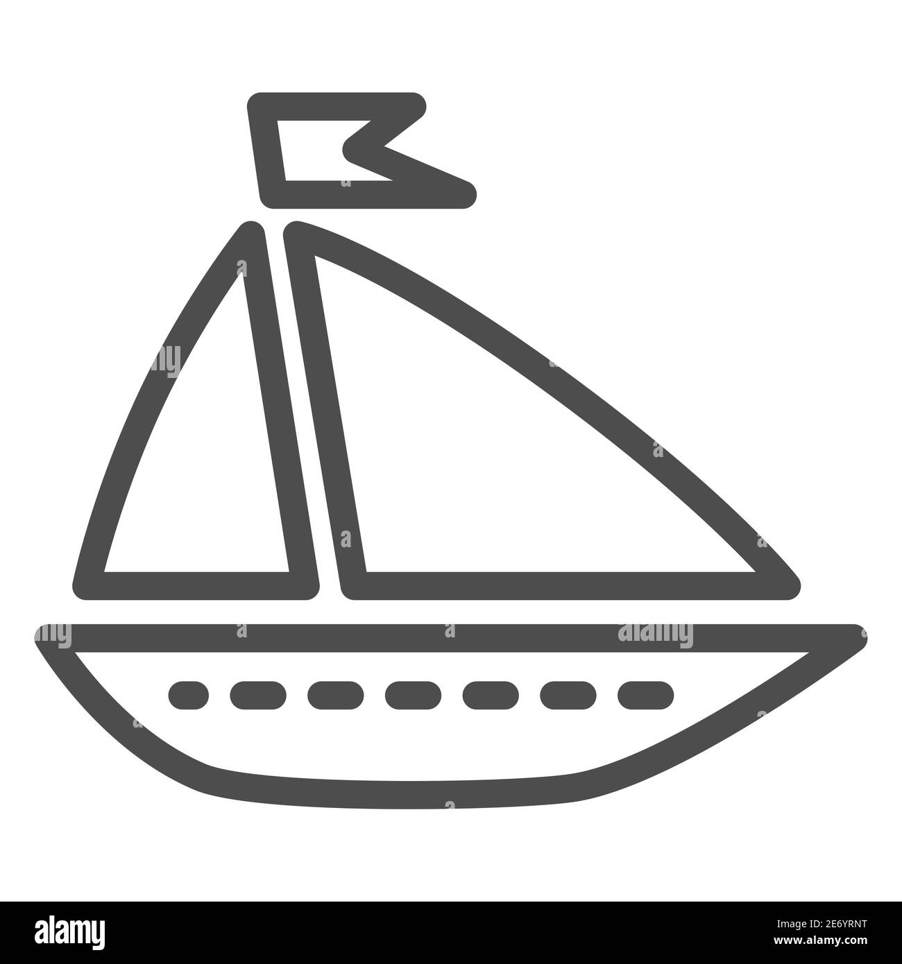 Schiff Spielzeug Linie Symbol, Sommer-Konzept, Boot-Zeichen auf weißem Hintergrund, Spielzeug Segelschiff Symbol im Umriss Stil für mobile Konzept und Web-Design. Vektor Stock Vektor