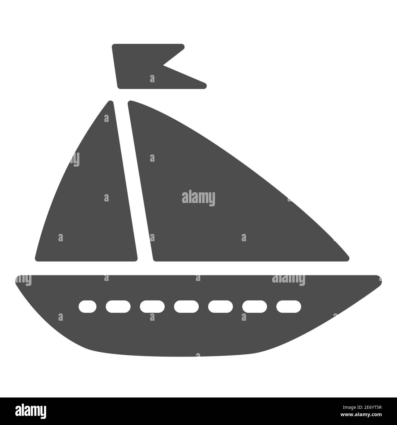 Schiff Spielzeug solide Ikone, Sommer-Konzept, Boot-Zeichen auf weißem Hintergrund, Spielzeug Segelschiff Symbol in Glyph-Stil für mobile Konzept und Web-Design. Vektor Stock Vektor