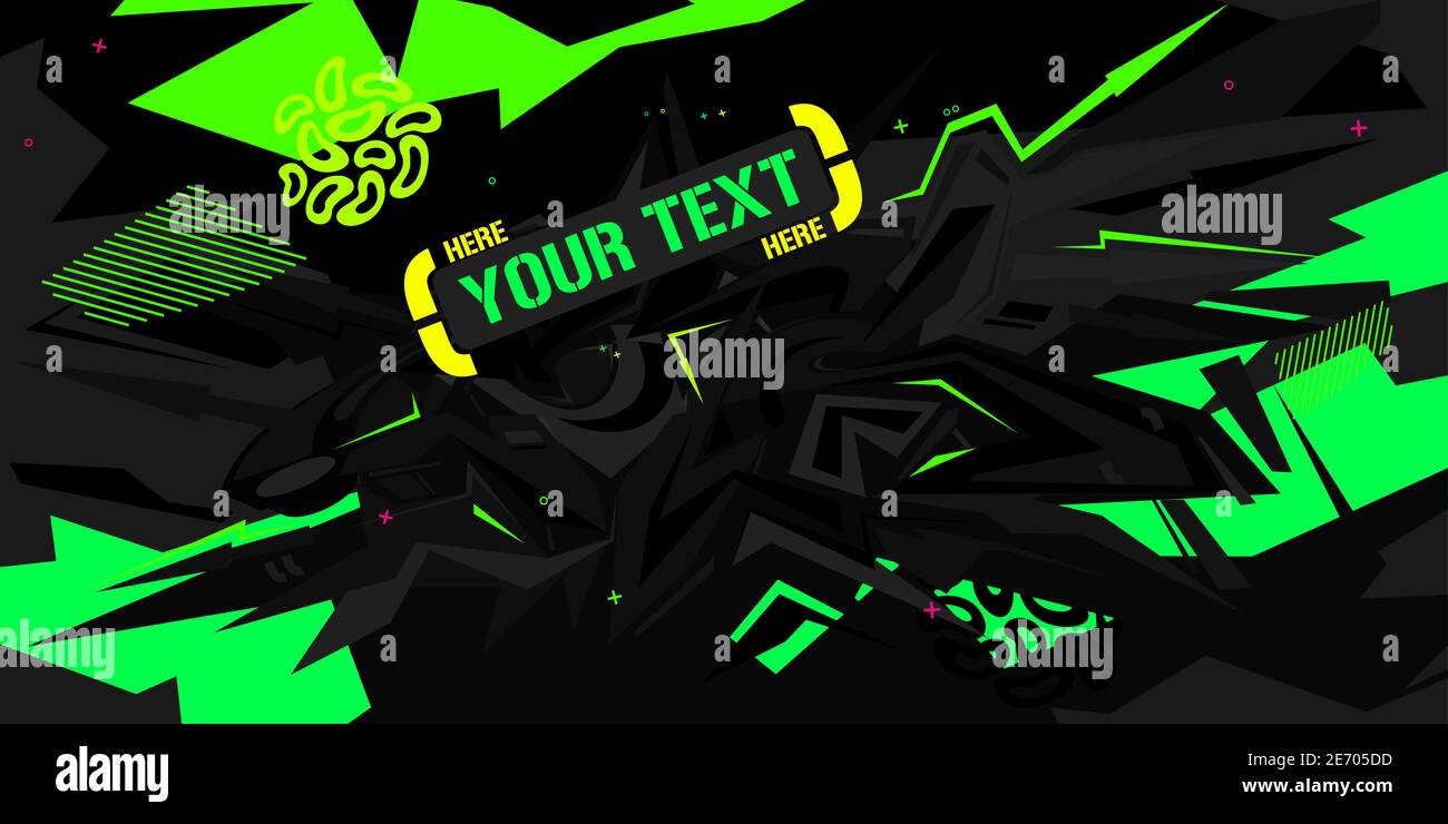 Dark Black Und Neon Abstrakt Graffiti Stil Hintergrund Vektor Illustration Kunst Stock Vektor